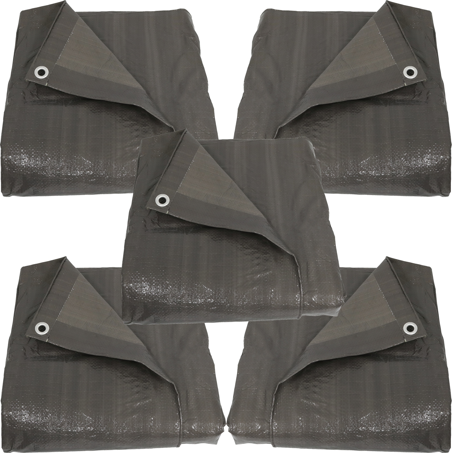 Toile à usages multiples de Sunnydaze - Gris foncé - 16 pi x 20 pi - Ensemble de 5