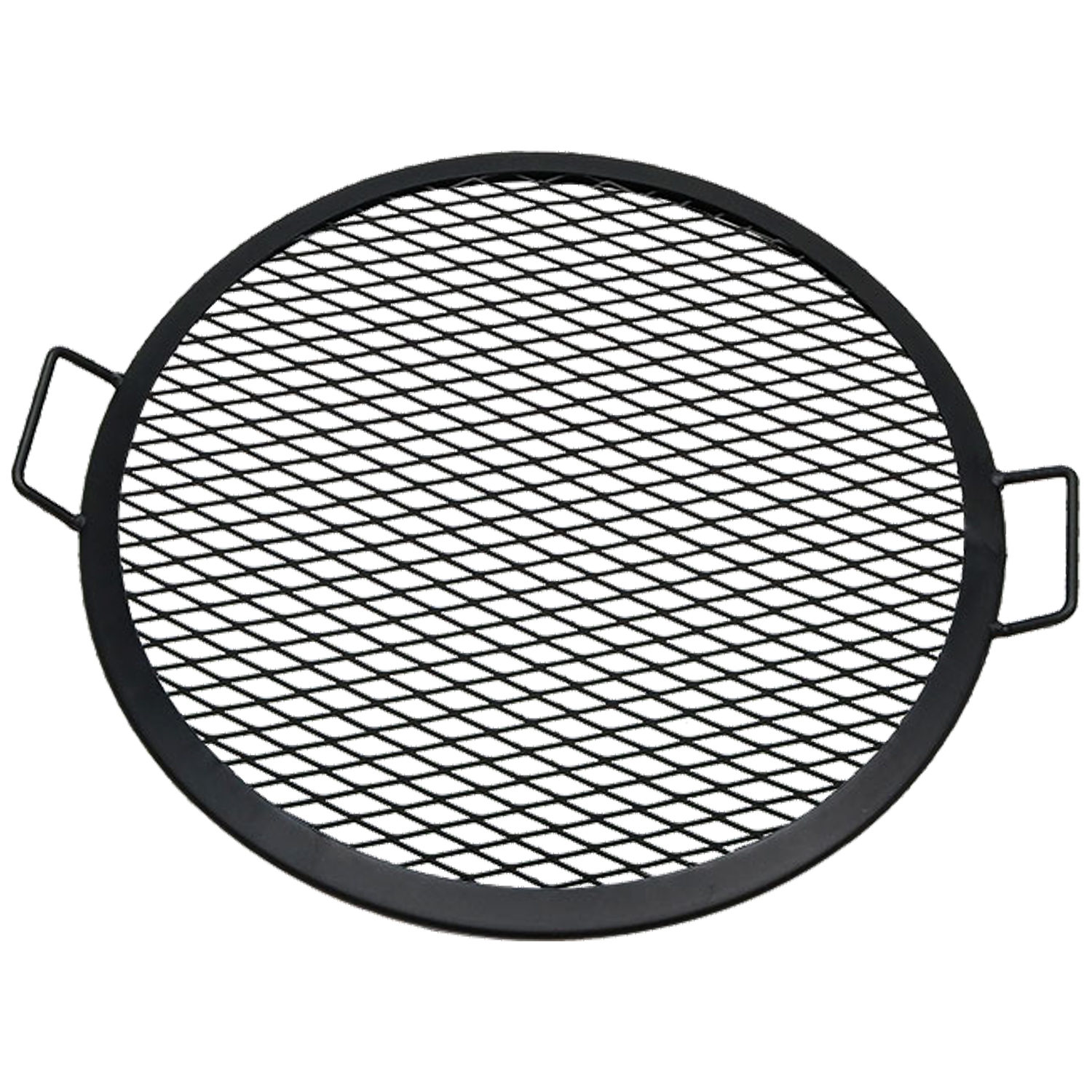 Sunnydaze 22 in Round Steel X-Mark Fire Pit Cooking Grill with Handles