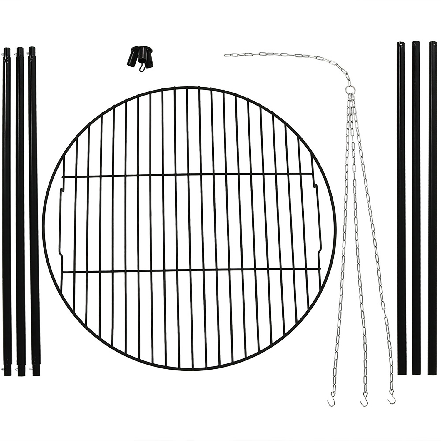 Ensemble de cuisson avec foyer en acier au fini pulvérisé Sunnydaze avec trépied pour la cuisson