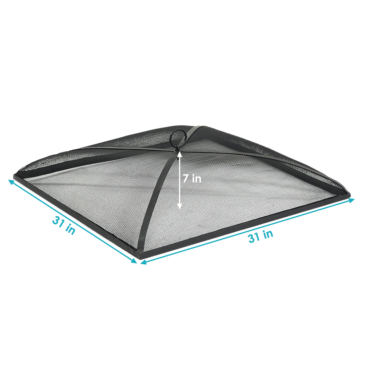 Sunnydaze 31 in Square Steel Mesh Fire Pit Spark Screen