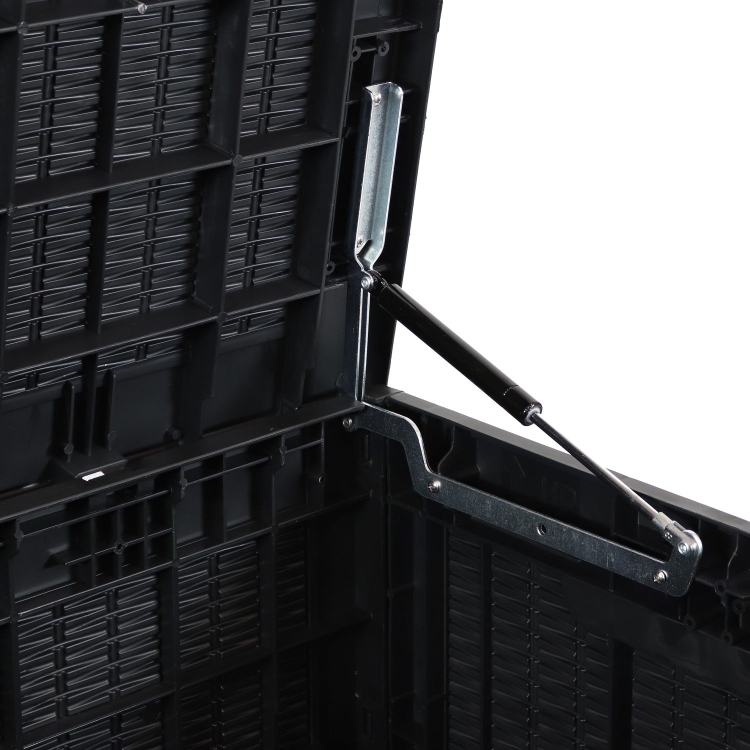 Sunnydaze 100 gal Faux Rattan Patio Storage Box with Handles - Phantom Gray