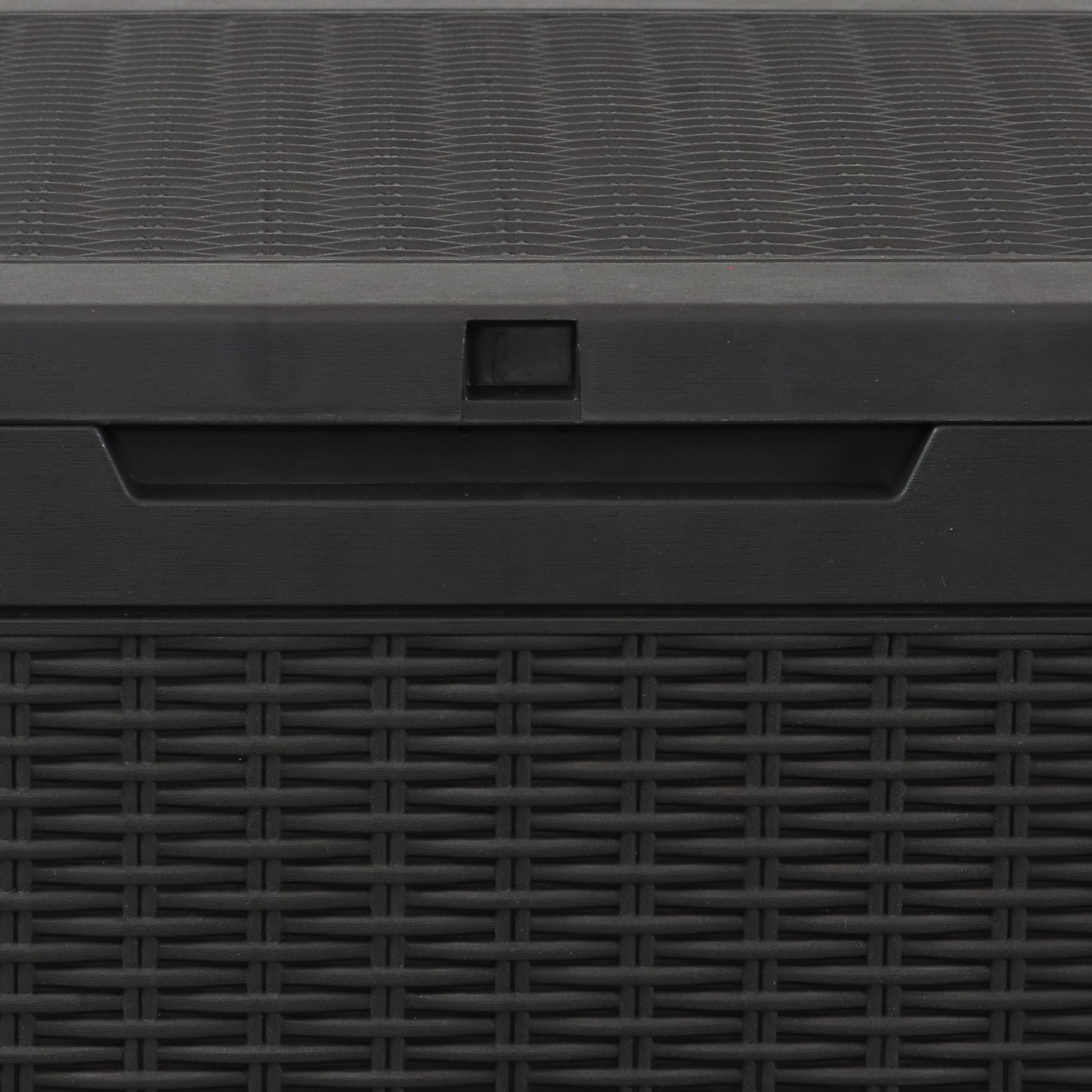 Sunnydaze 100 gal Faux Rattan Patio Storage Box with Handles - Phantom Gray