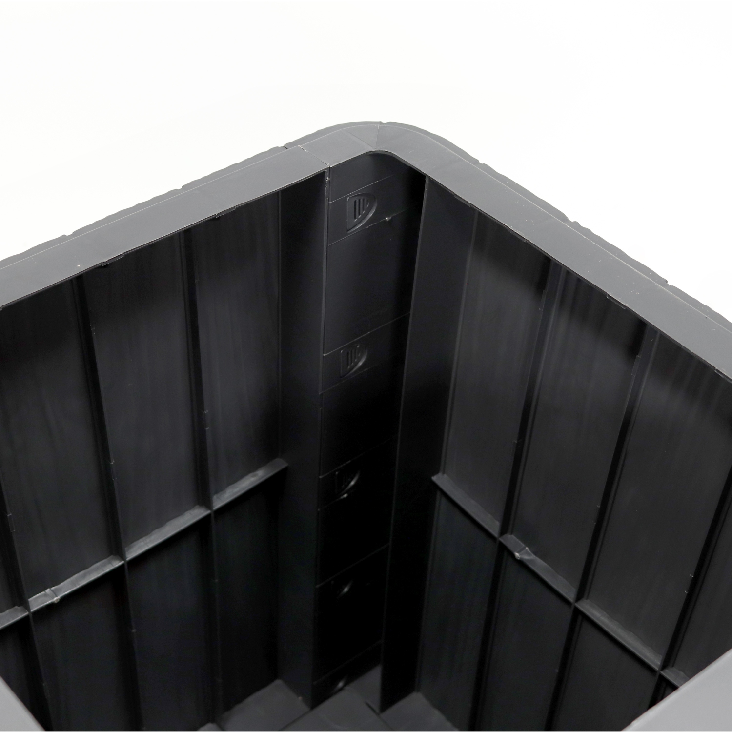 Sunnydaze 11.5 gal Faux Wood Outdoor Side Table with Storage - Phantom Gray