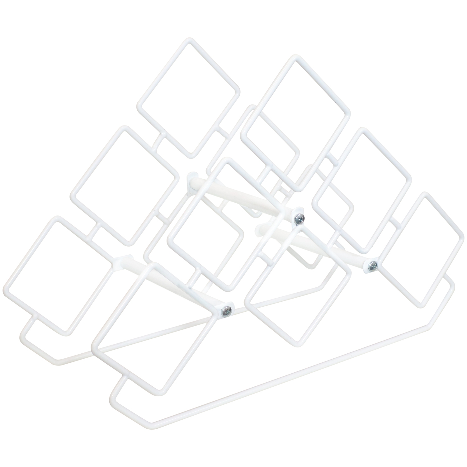 Sunnydaze 6-Bottle Steel Wire Triangular Tabletop Wine Rack - White