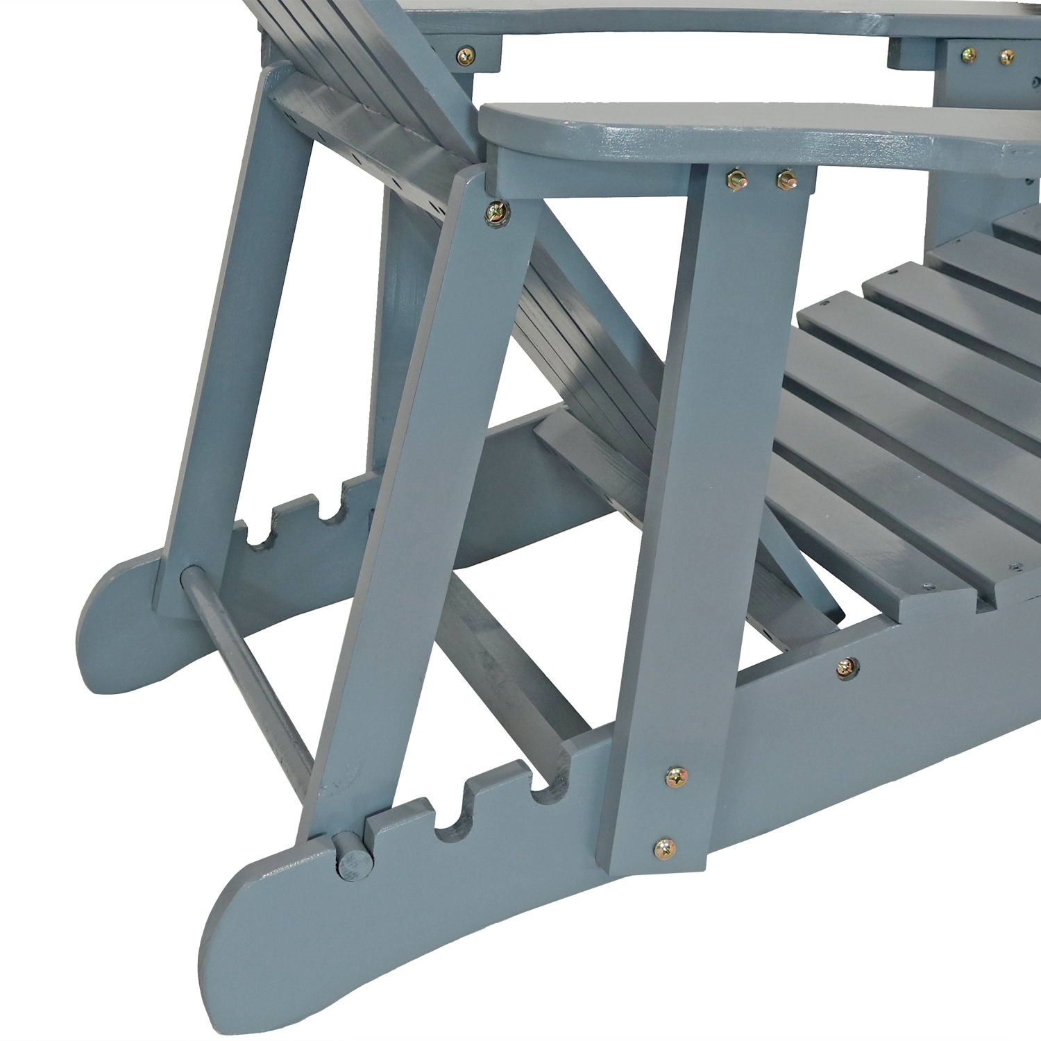 Sunnydaze Fir Wood Adirondack Chair with Adjustable Back - Gray - Set of 2