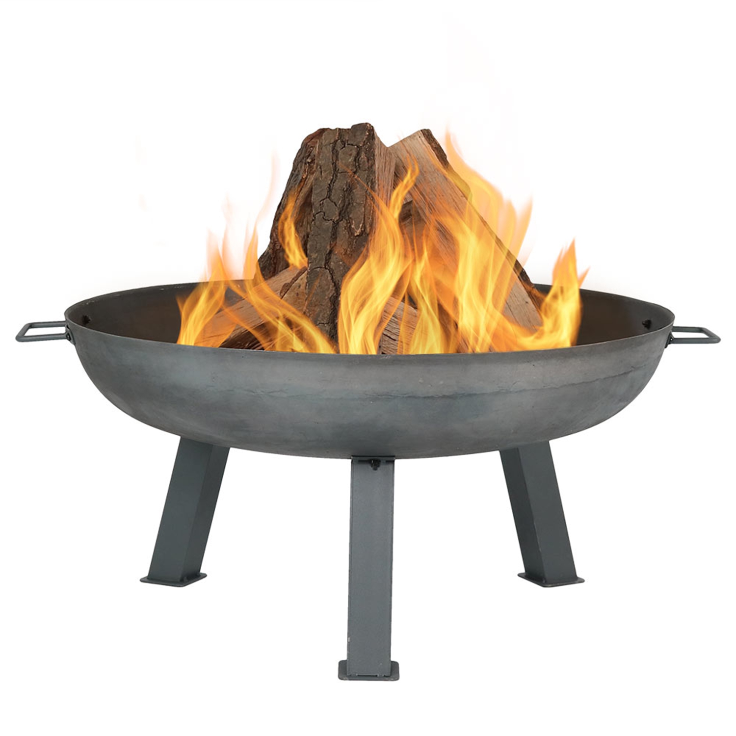 Sunnydaze 30 in Cast Iron Wood-Burning Fire Pit with Handles - Steel