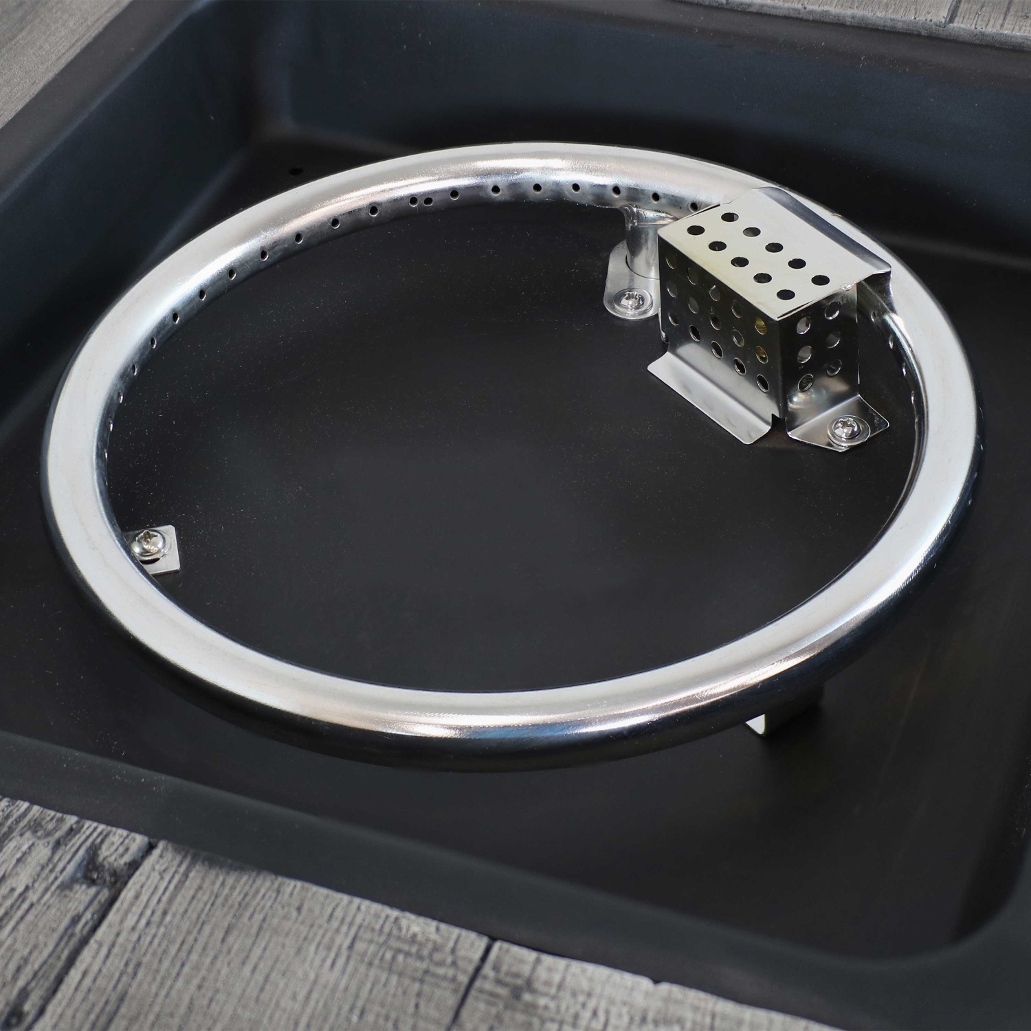 Table-foyer au gaz propane carrée sans fumée 24 po Sunnydaze d’aspect usé