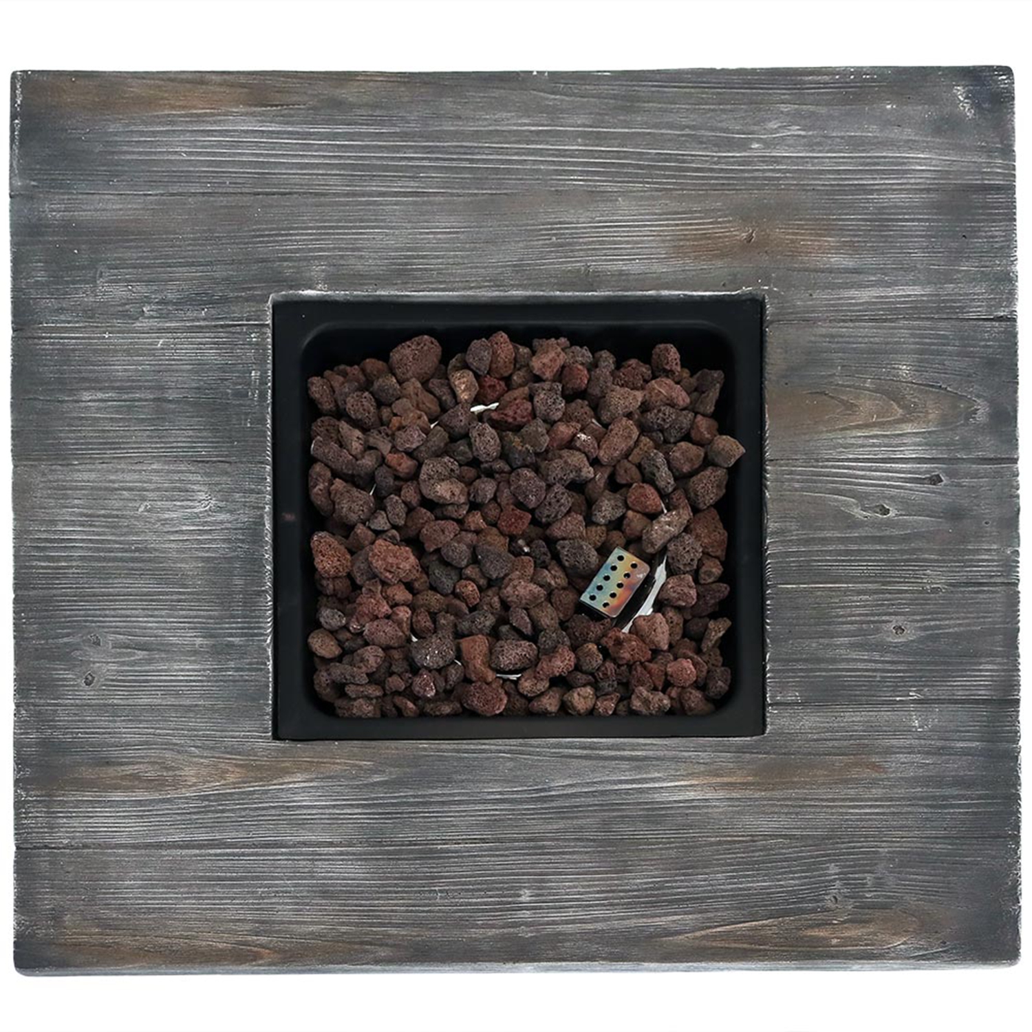 Table carrée à foyer au gaz propane de 30 po MGO de Sunnydaze avec pierres de lave