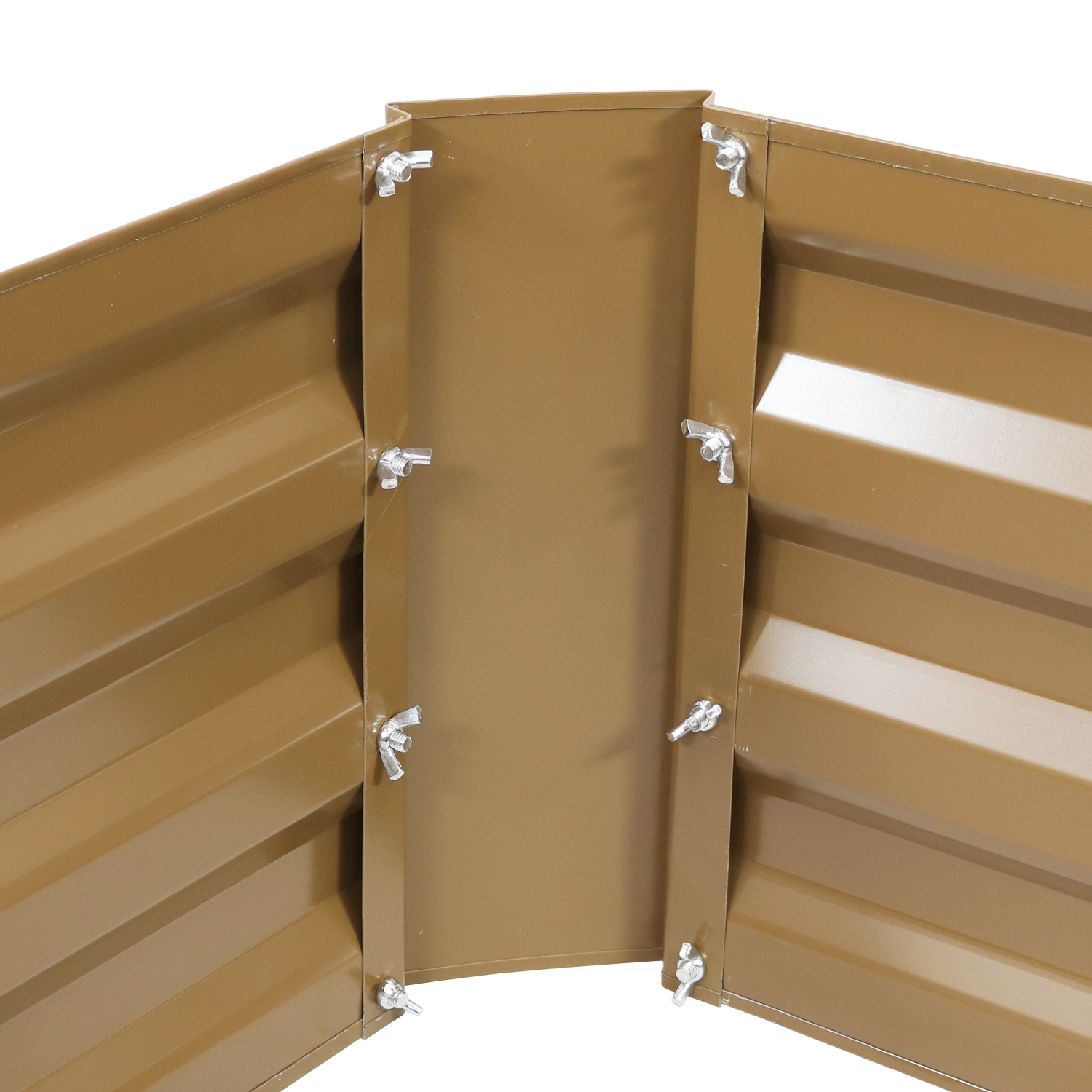 Sunnydaze Galvanized Steel Square Raised Garden Bed - 24 in - Brown