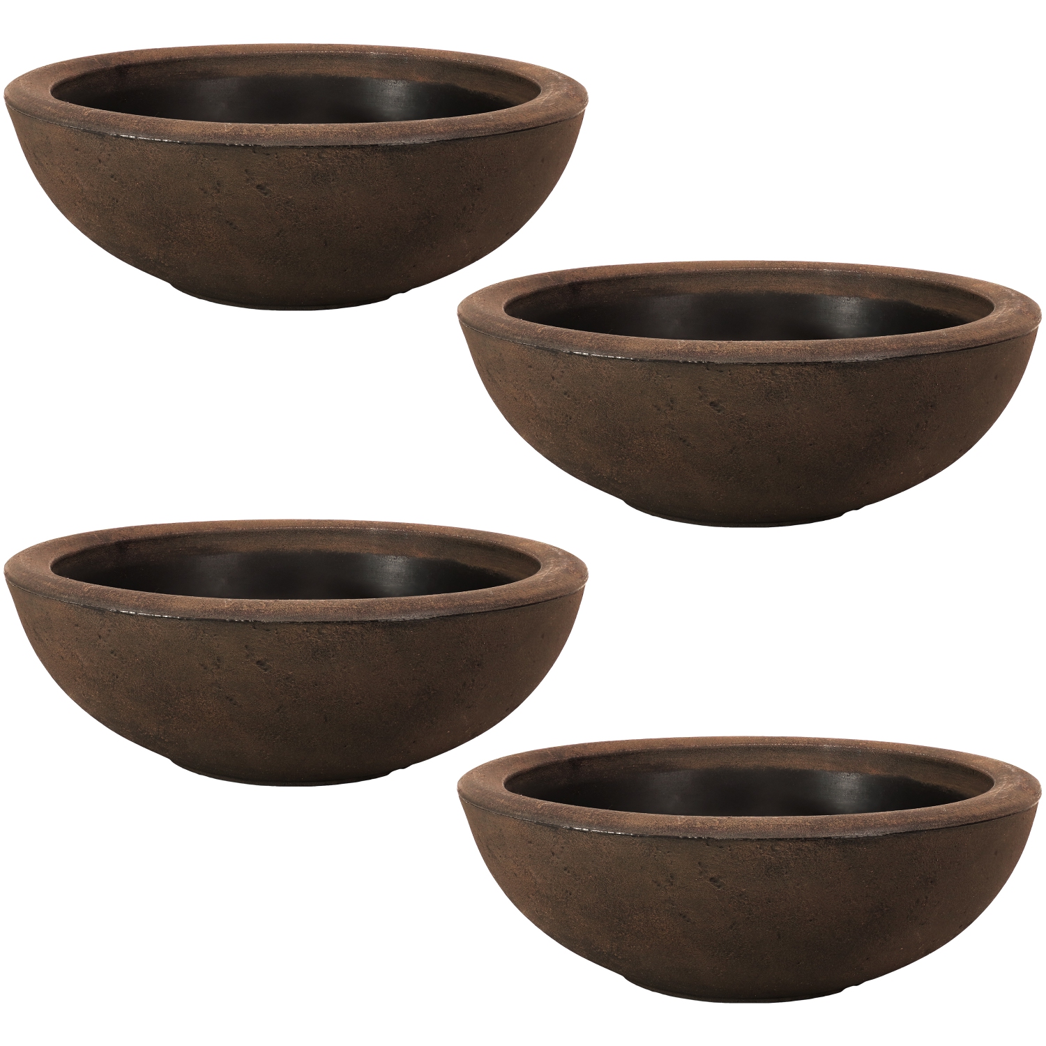 Sunnydaze 20.75 in Percival Round Polyresin Planter - Sable Finish - 4 pk