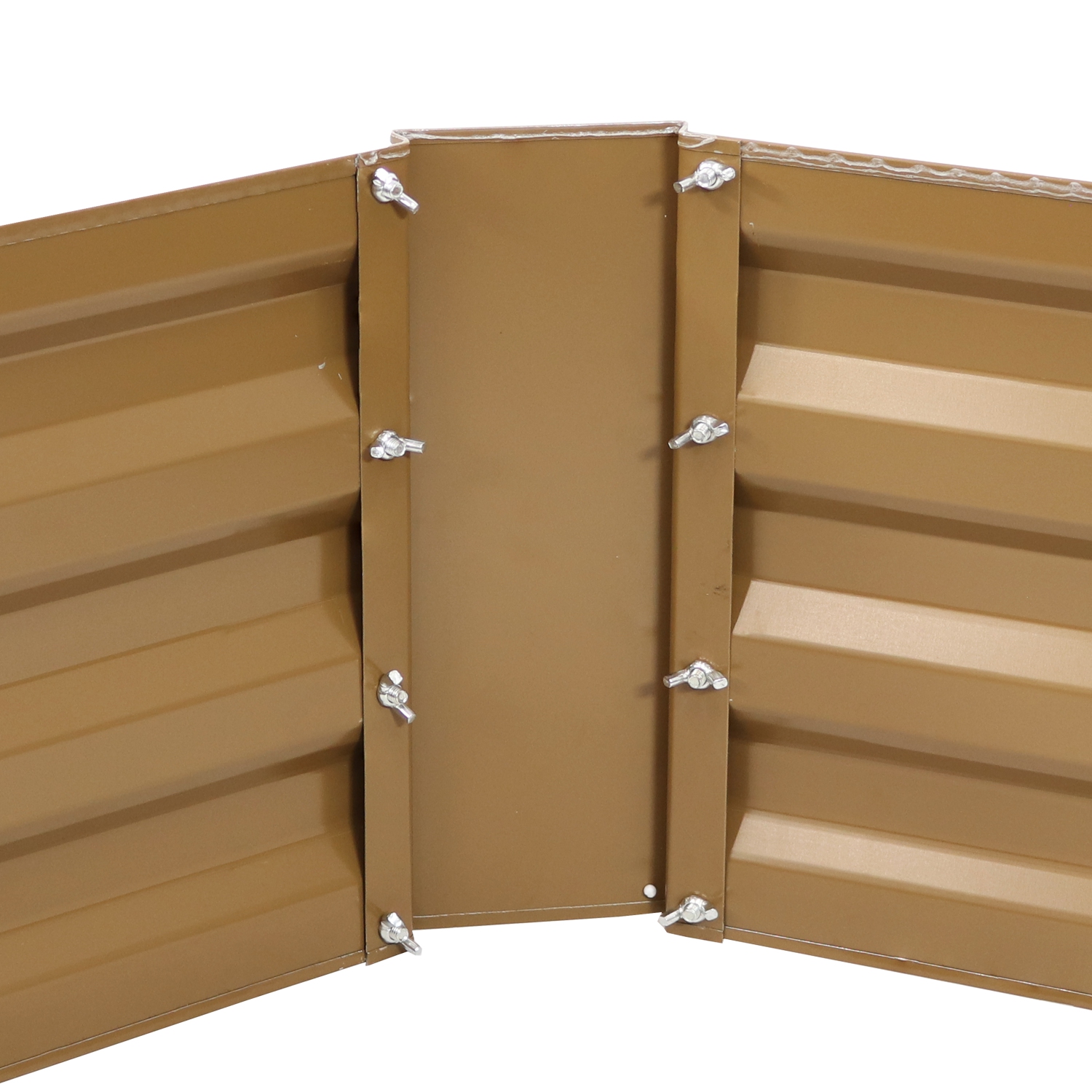 Sunnydaze Galvanized Steel Hexagon Raised Garden Bed - 40 in - Brown