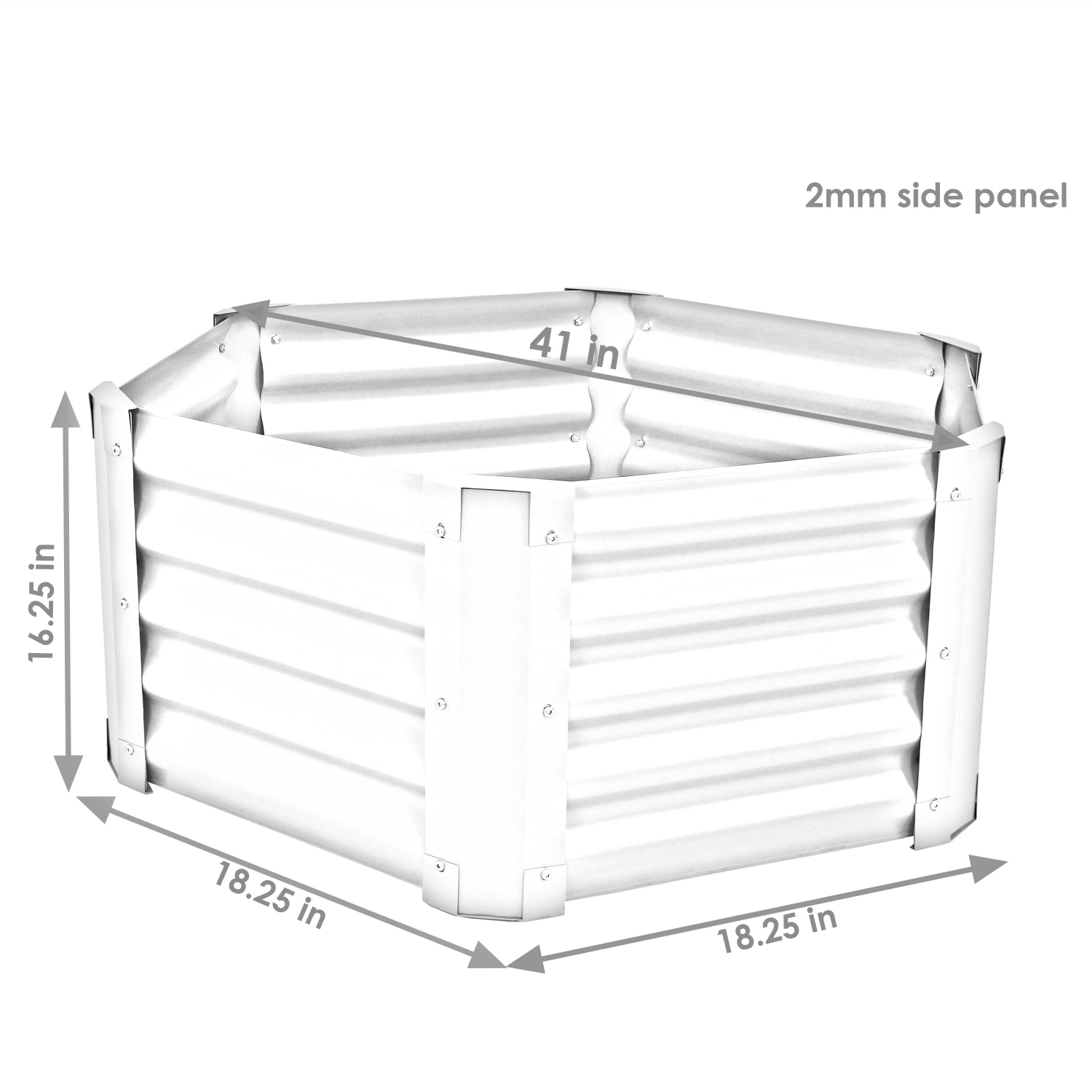 Sunnydaze – Lit de jardin surélevé de 41 po à six pans creux de 16 po de profondeur, vert