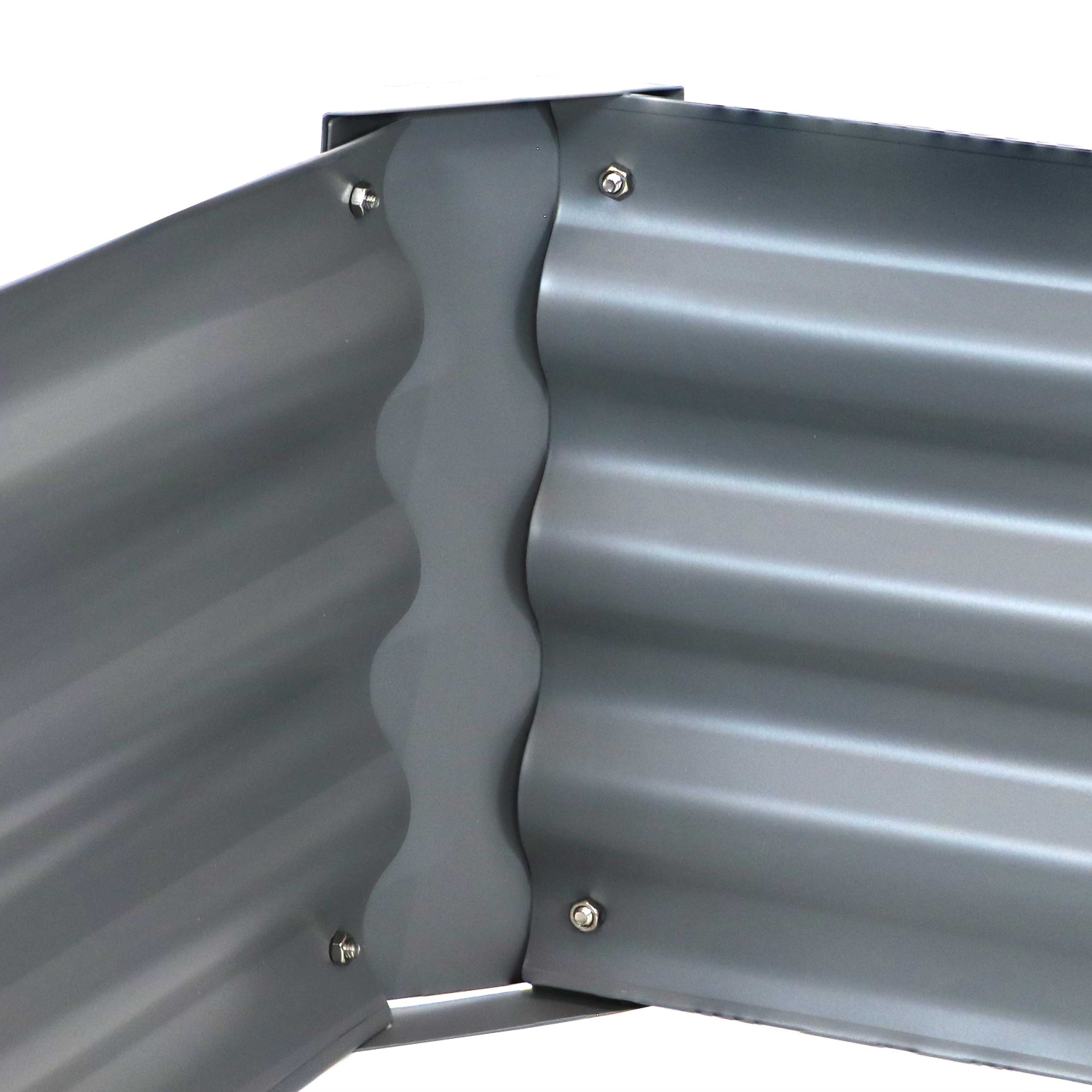 Lit de jardin hexagonal en acier thermolaqué Sunnydaze - Gris - 41 po