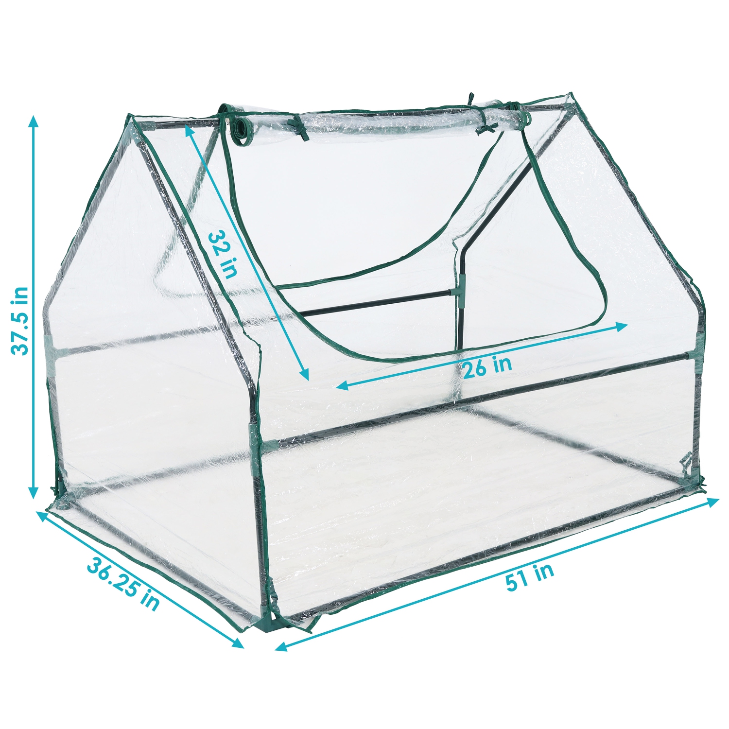 Sunnydaze 4 x 3 ft Steel PVC Panel Mini Greenhouse with 2 Doors - Clear