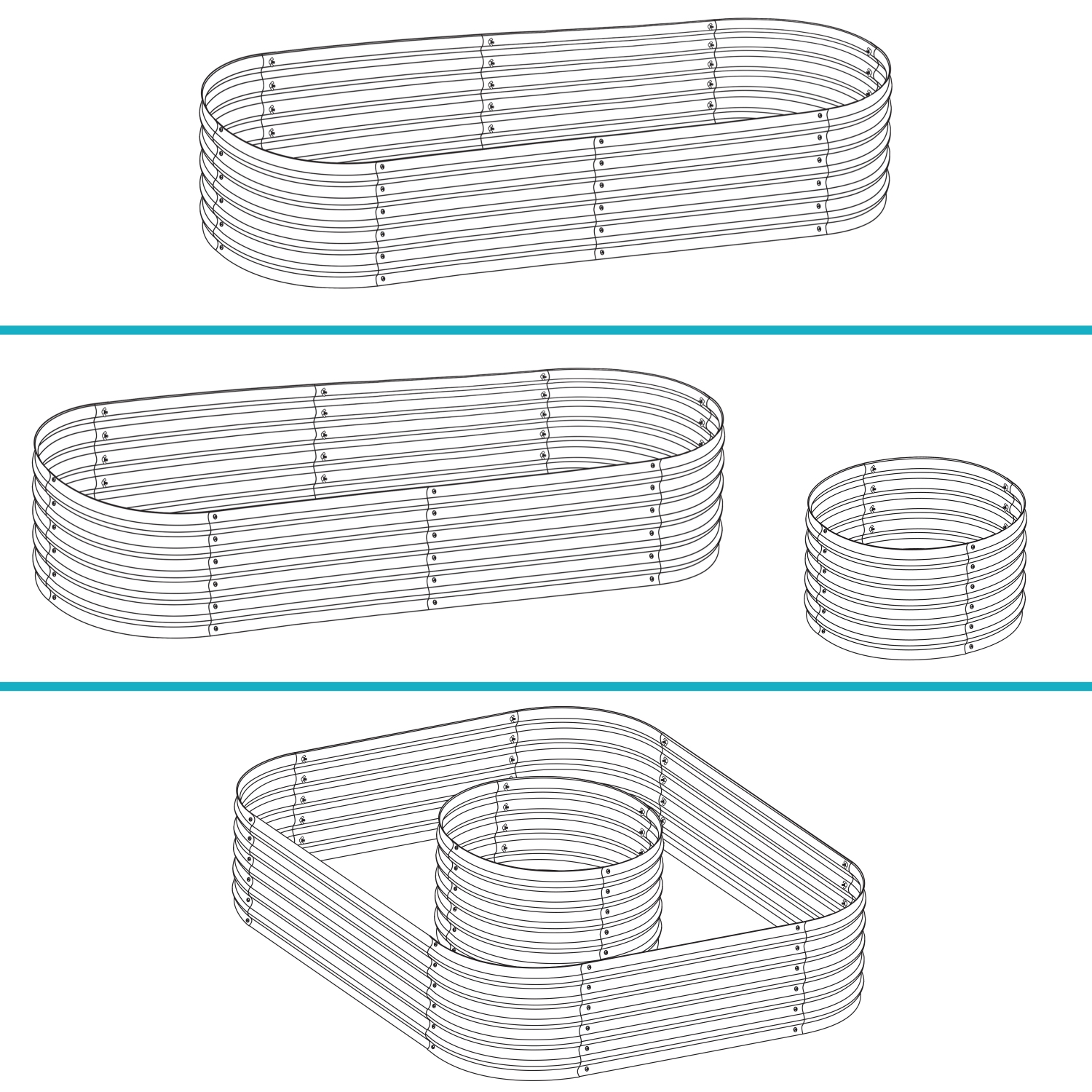 Sunnydaze Galvalume Steel Rectangle Raised Bed - Brown - 62.5 in x 32 in