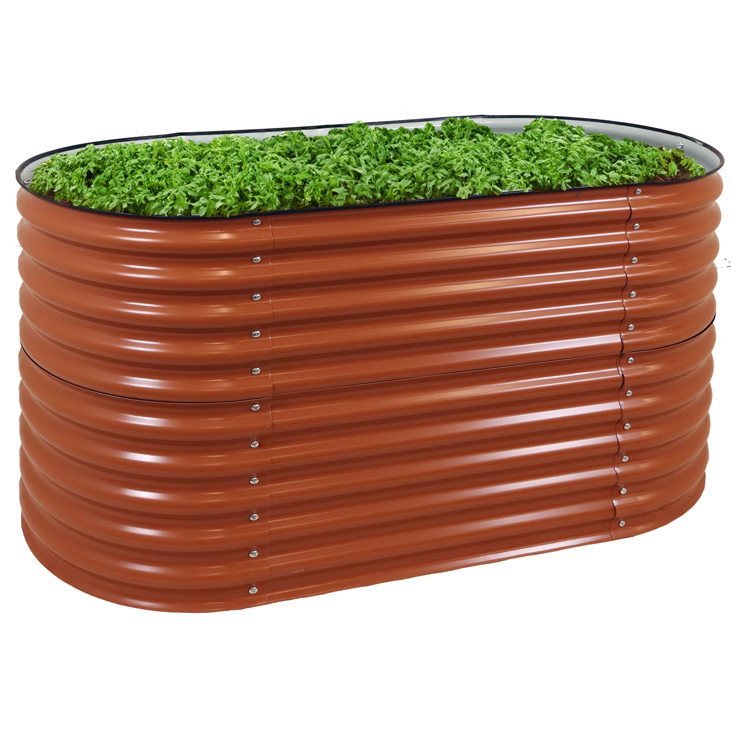 Sunnydaze Galvalume Steel Rectangle Raised Bed - Brown - 62.5 in x 32 in