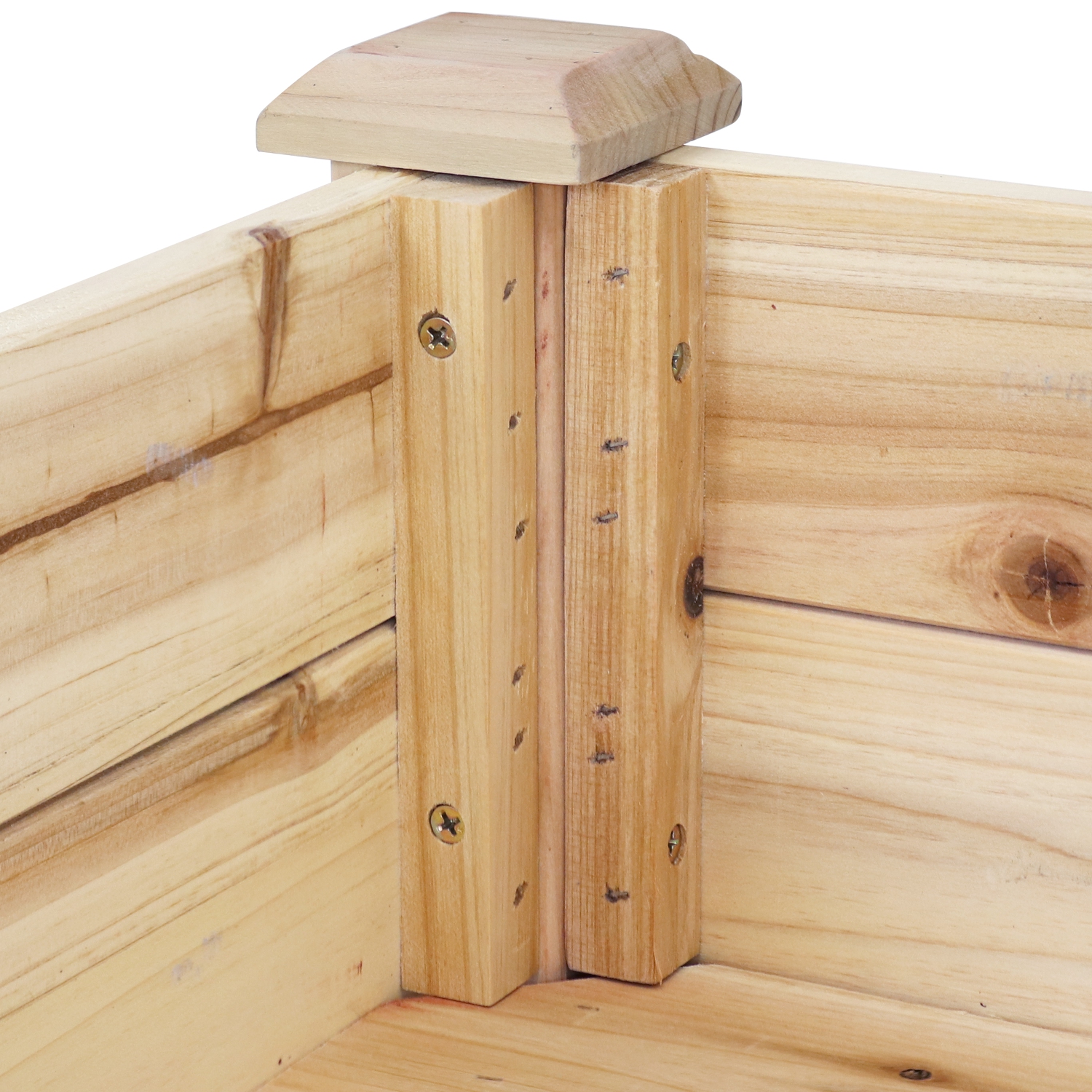 Sunnydaze Wooden Fir Outdoor Standing Garden Planter - 27.5 in - Natural