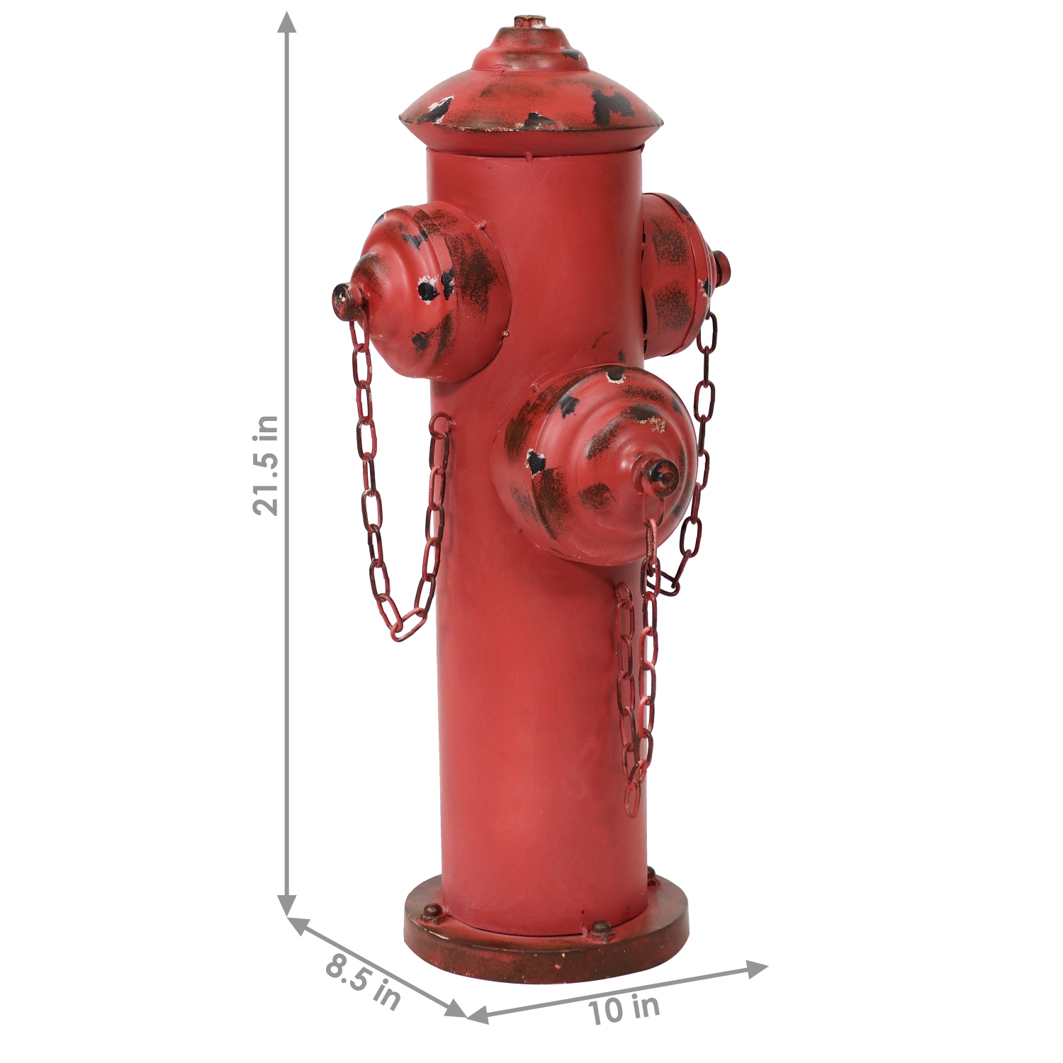 Sunnydaze Fire Hydrant Metal Outdoor Statue - 21.5 in
