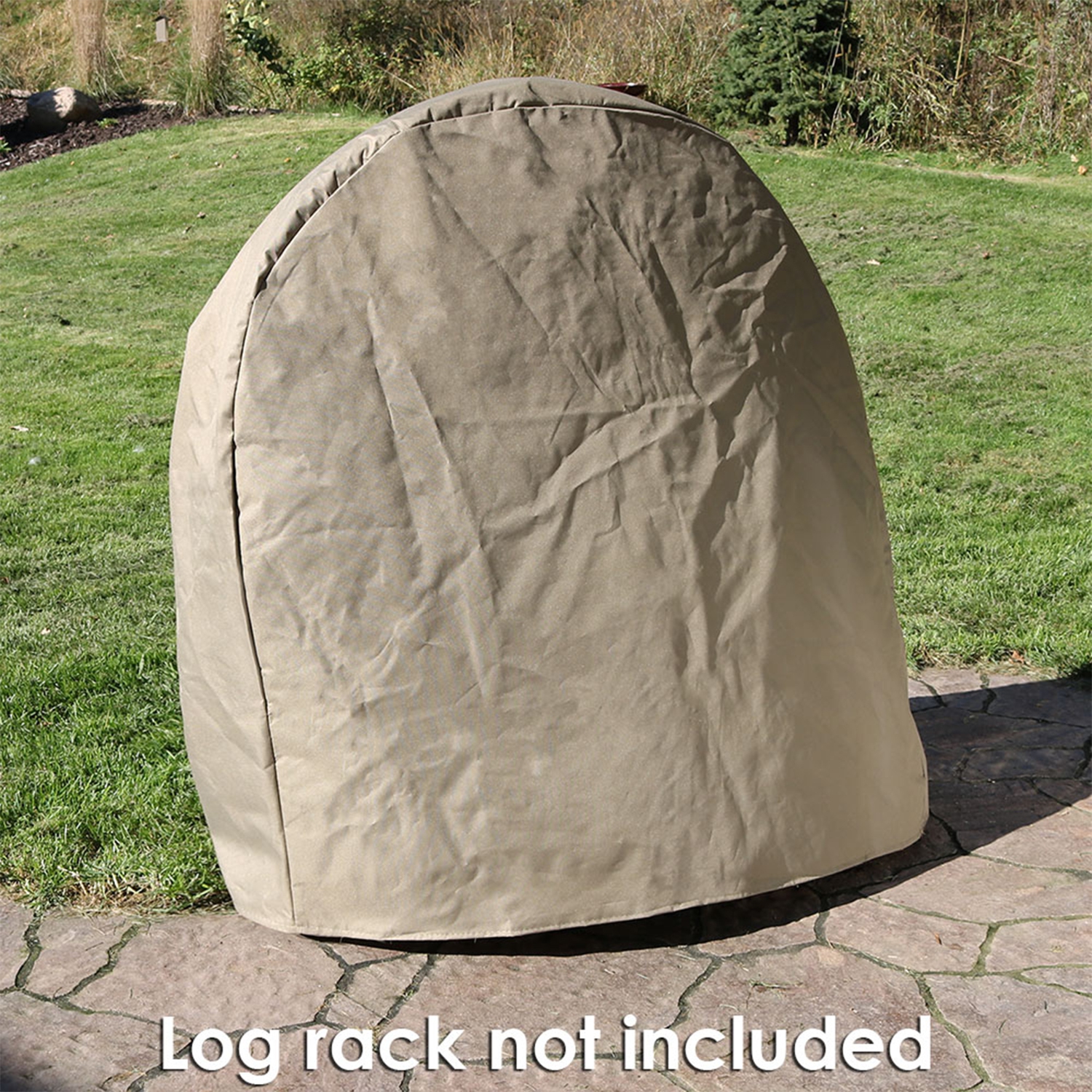 Sunnydaze 40 in Heavy-Duty Polyester Firewood Log Hoop Rack Cover - Khaki