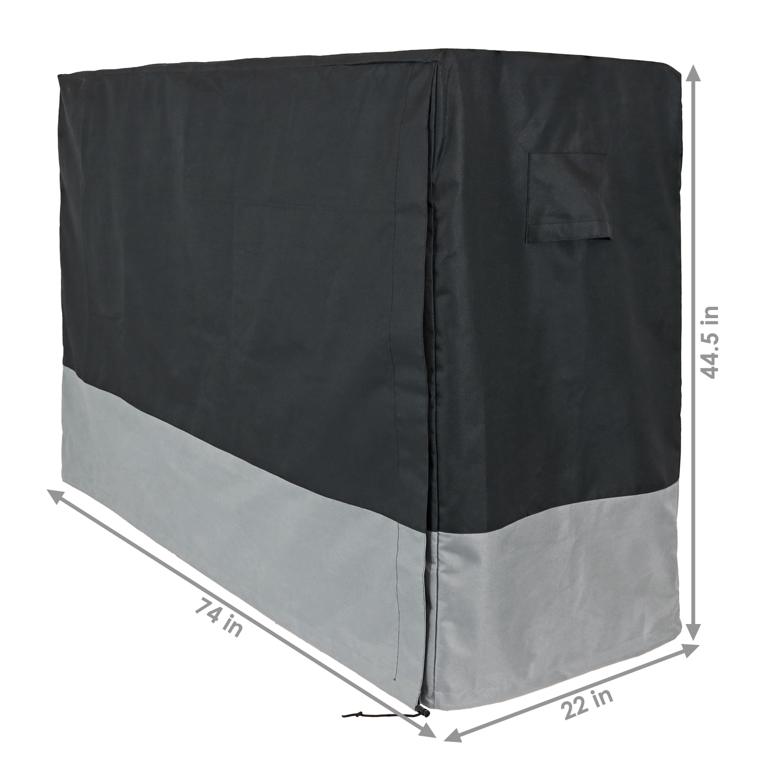 Sunnydaze 6 ft Heavy-Duty Polyester Firewood Log Rack Cover - Gray/Black