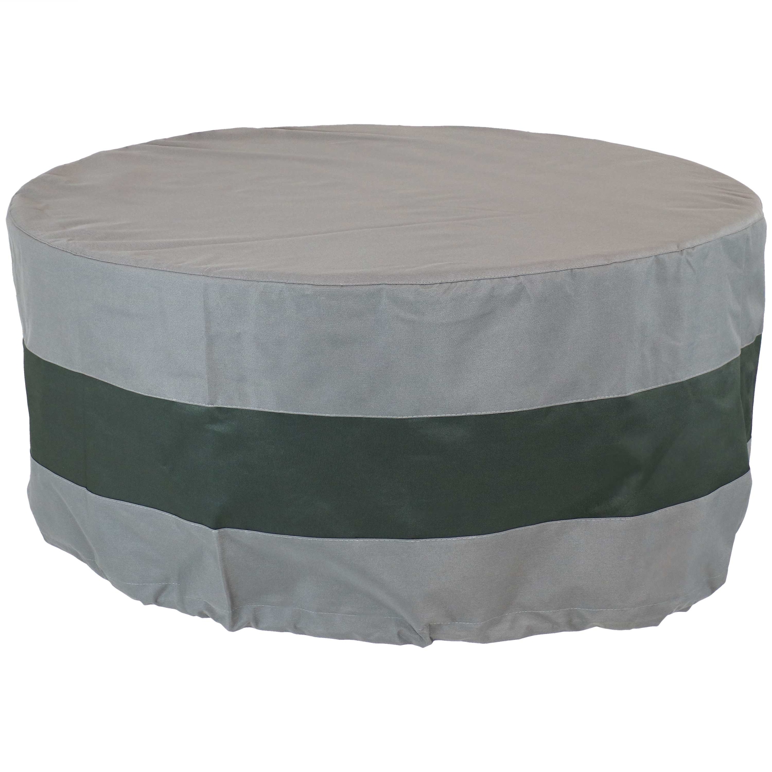 Sunnydaze 60 in 2-Tone Polyester Round Outdoor Fire Pit Cover - Gray/Green