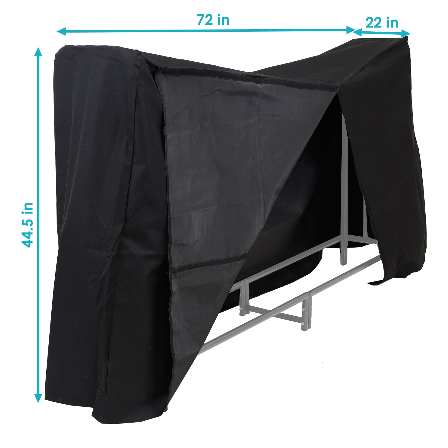 Sunnydaze 6 ft Heavy-Duty PVC Firewood Log Rack Cover - Black