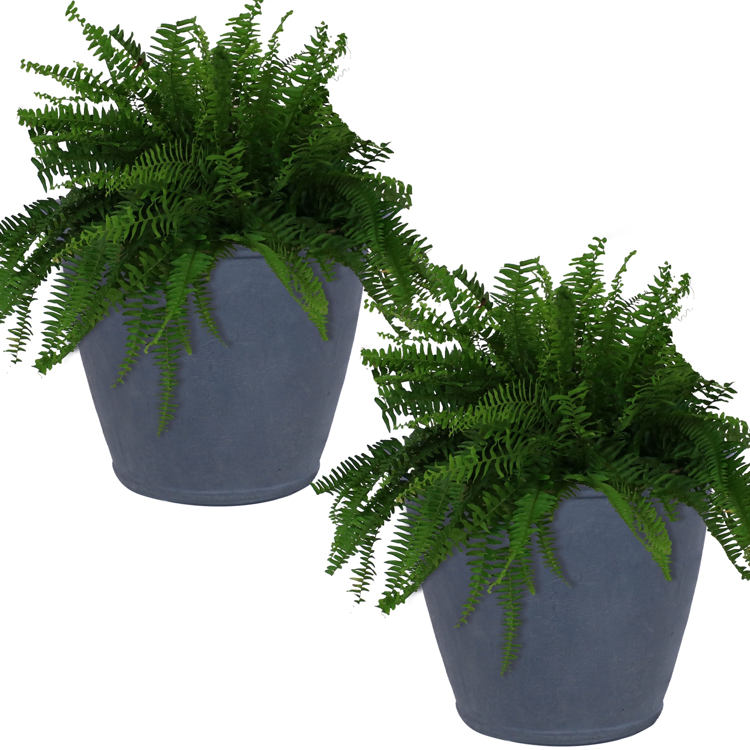Sunnydaze 24 in Anjelica Unbreakable Polyresin Planter - Slate - Set of 2