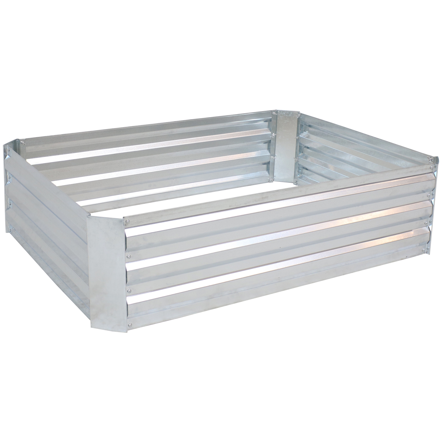 Sunnydaze Galvanized Steel Rectangle Raised Garden Bed - 47 in - Silver