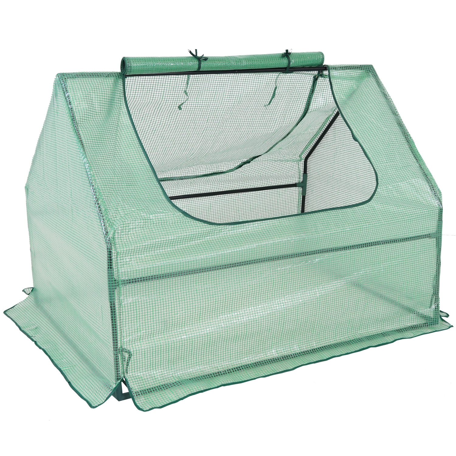 Sunnydaze x ft Steel PVC Panel Mini Greenhouse with Doors Green  Best Buy Canada