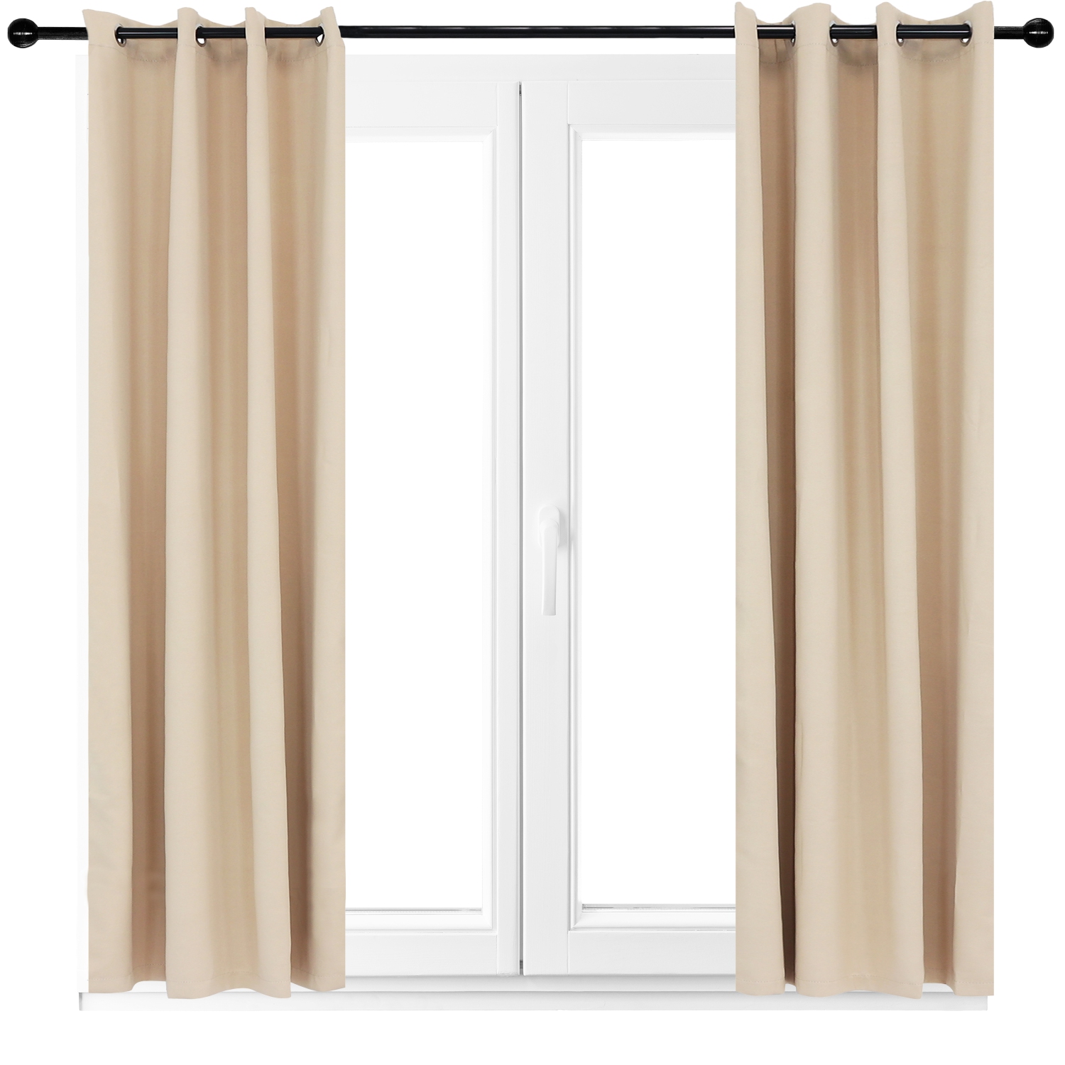 Sunnydaze Room Darkening Curtain Panel - Beige - 52 in x 108 in - Set of 2