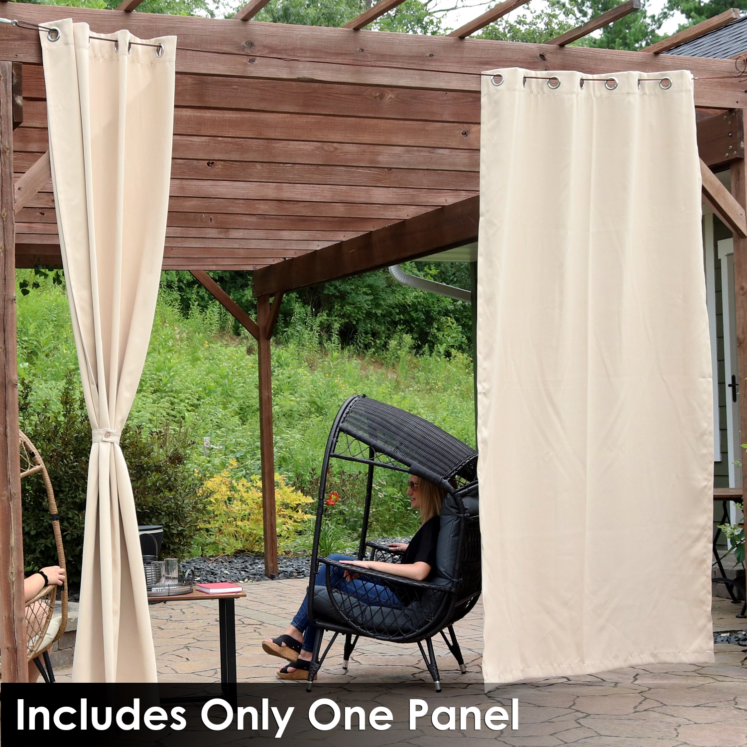 Sunnydaze Room Darkening Curtain Panel - Beige - 52 in x 108 in