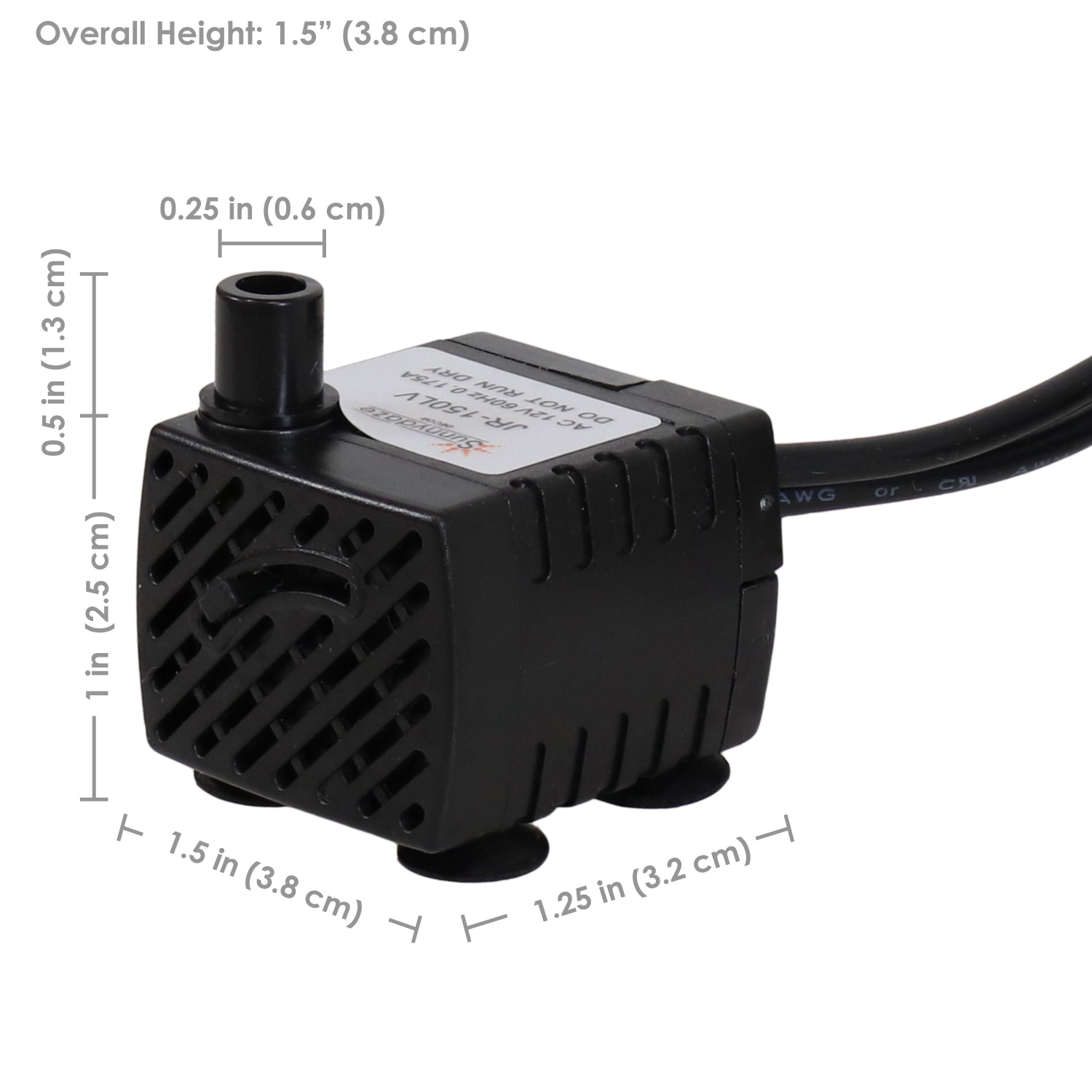 Sunnydaze 40 GPH 12V Electric Fountain Pump with 6 White Lights