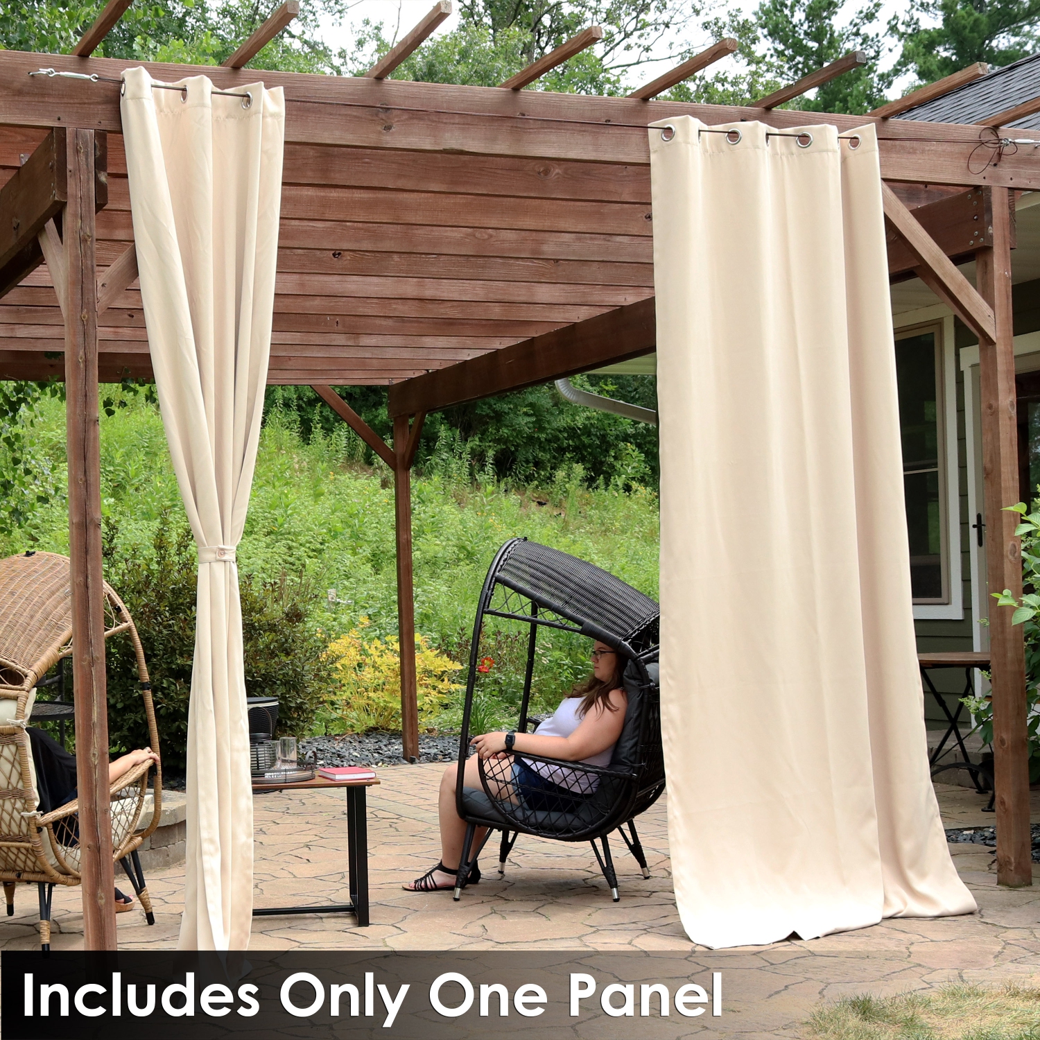 Sunnydaze Room Darkening Curtain Panel - Beige - 52 in x 120 in