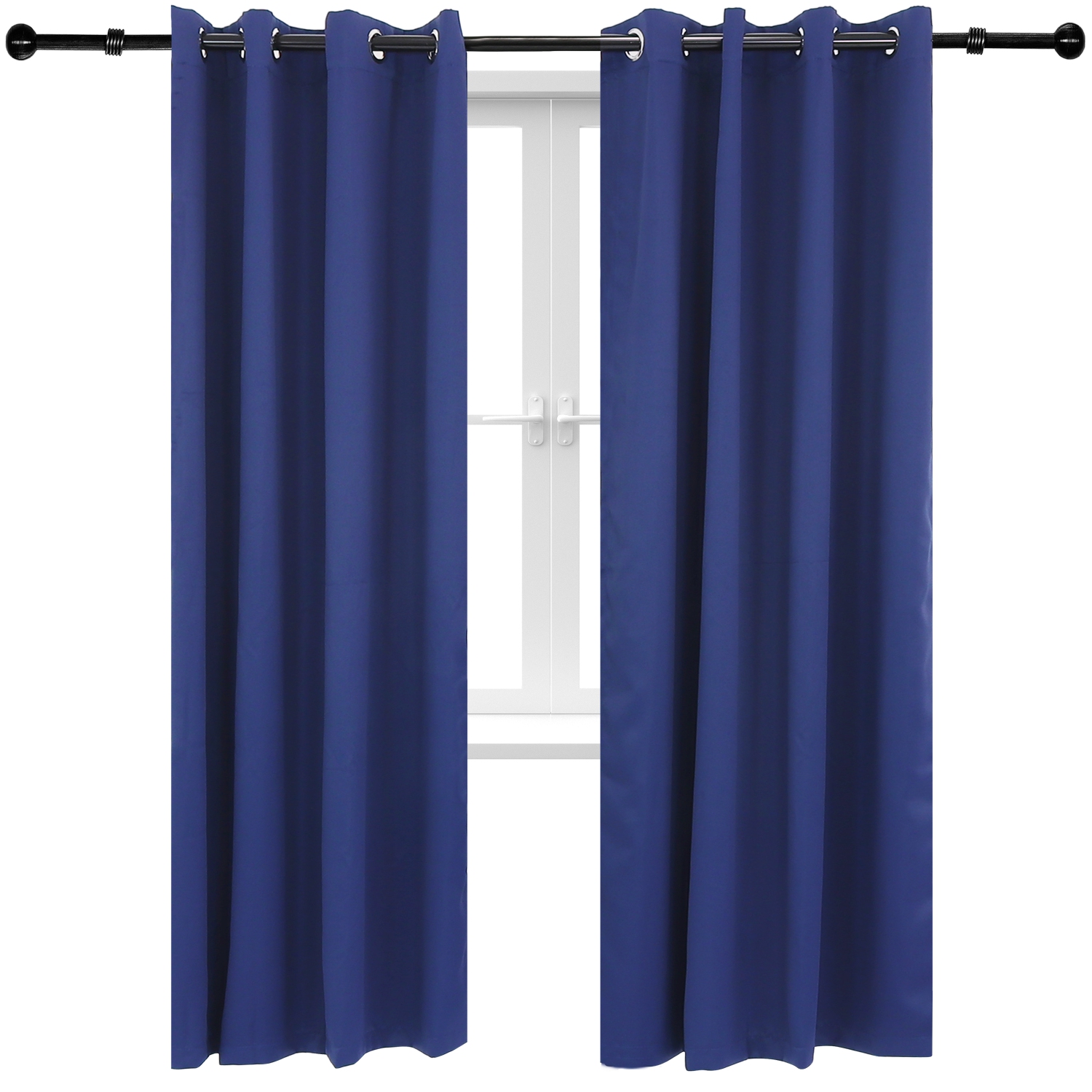 Sunnydaze Outdoor Blackout Curtain Panel - Blue - 52 in x 84 in - Set of 2