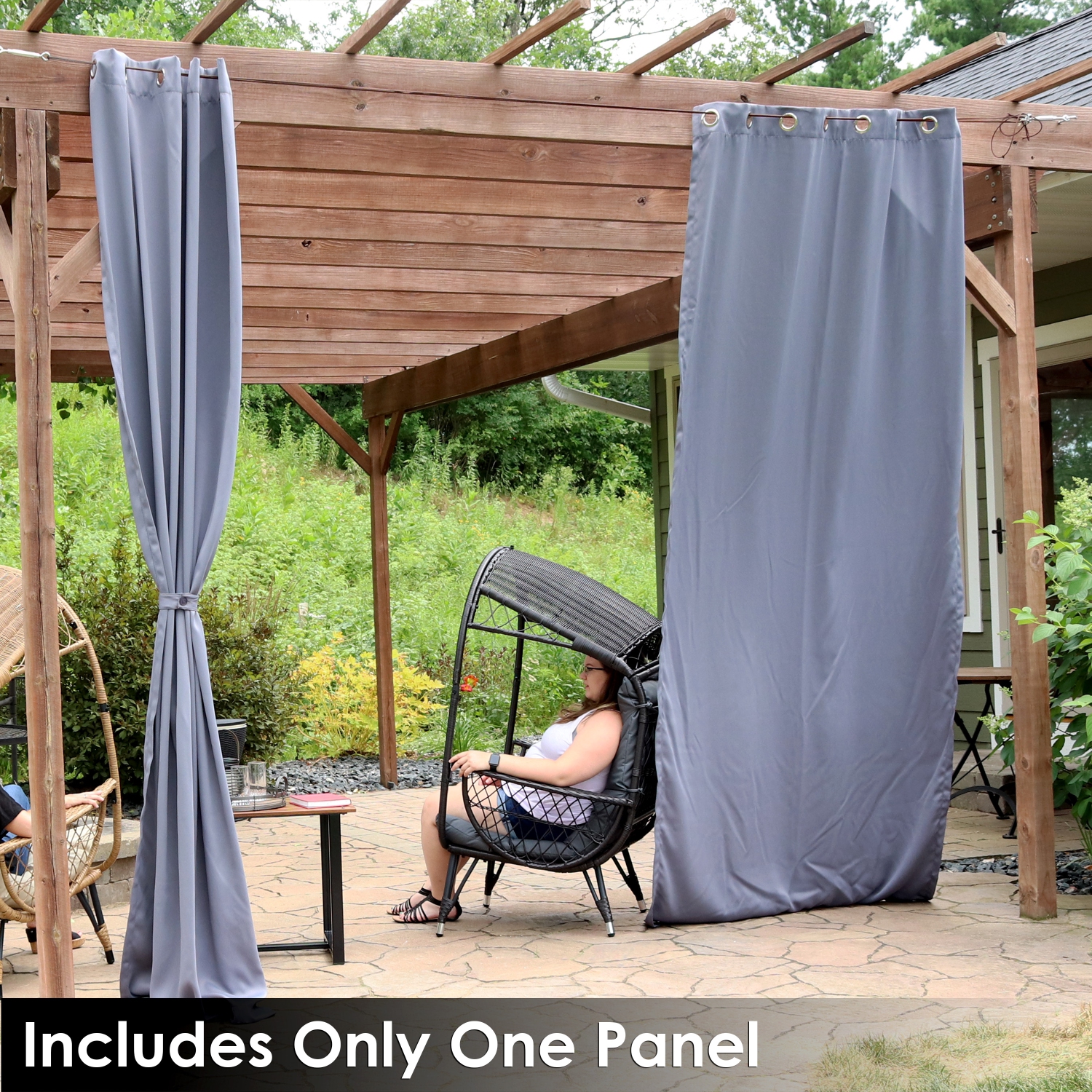 Sunnydaze Outdoor Blackout Curtain Panel - Gray - 52 in x 120 in