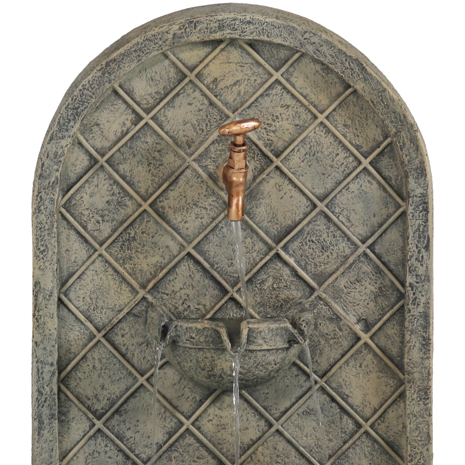 Sunnydaze – Fontaine murale extérieure Messina – Calcaire français – 26 po