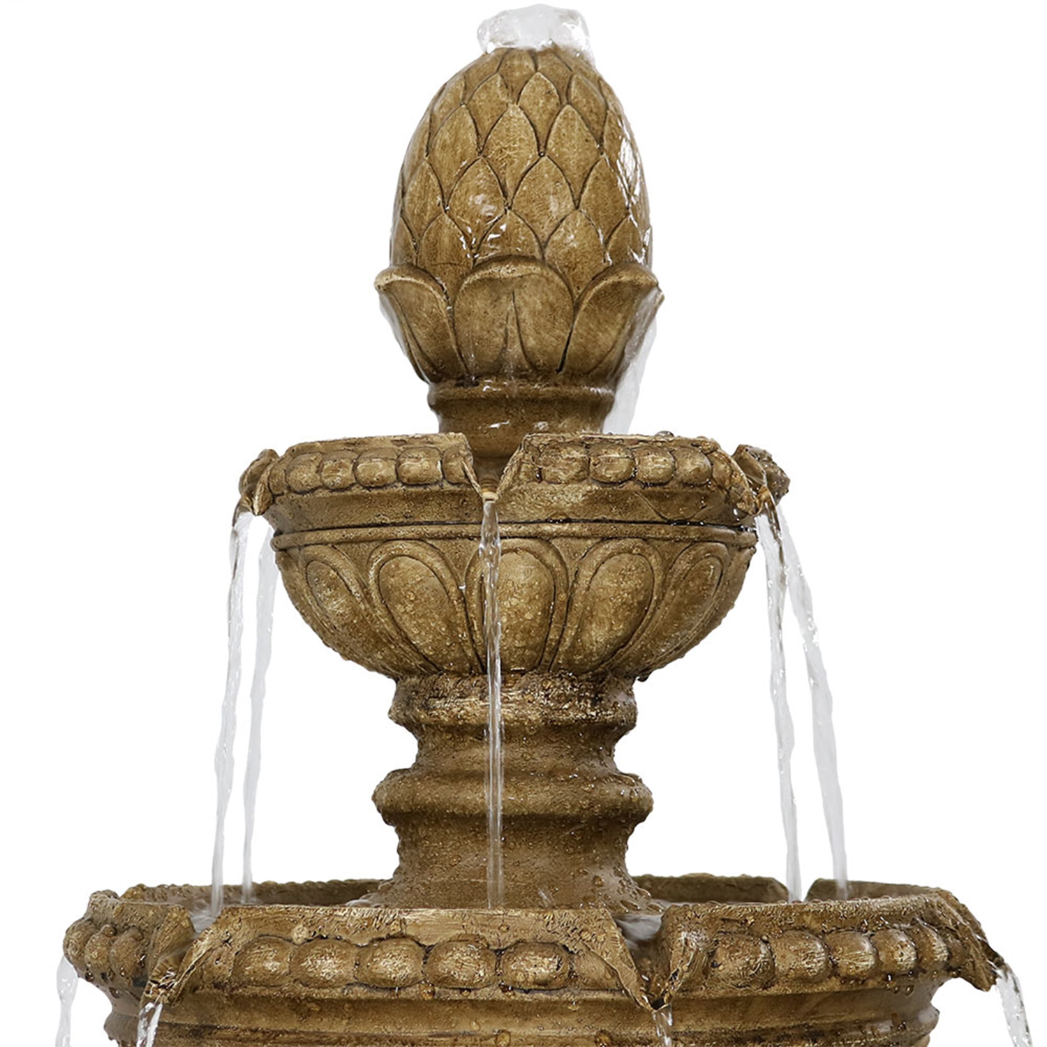 Sunnydaze Electric Eggshell Resin Outdoor 4-Tier Water Fountain