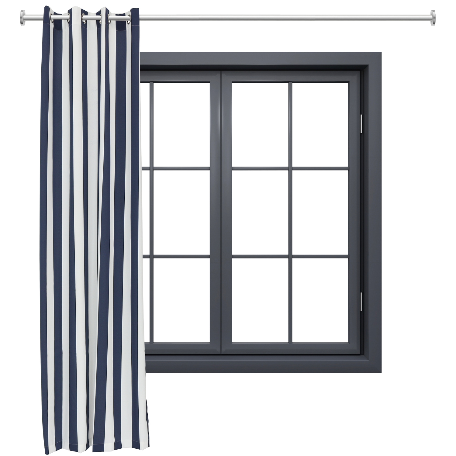 Sunnydaze Indoor/Outdoor Curtain Panel - Stripe - 52 in x 108 in