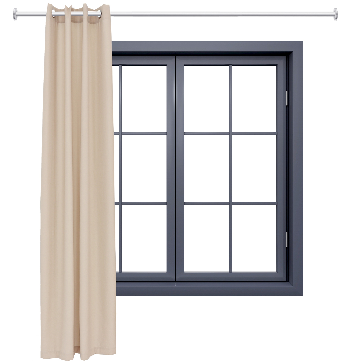 Sunnydaze Modern Outdoor Curtain Panel - Beige - 52 in x 96 in