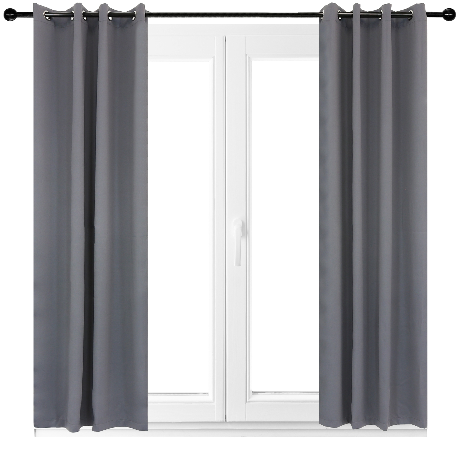 Sunnydaze Outdoor Blackout Curtain Panel - Gray - 52 in x 108 in - Set of 2