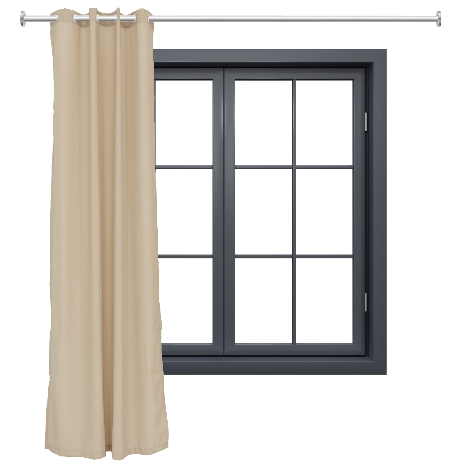 Sunnydaze Indoor/Outdoor Curtain Panel - Beige - 52 in x 120 in