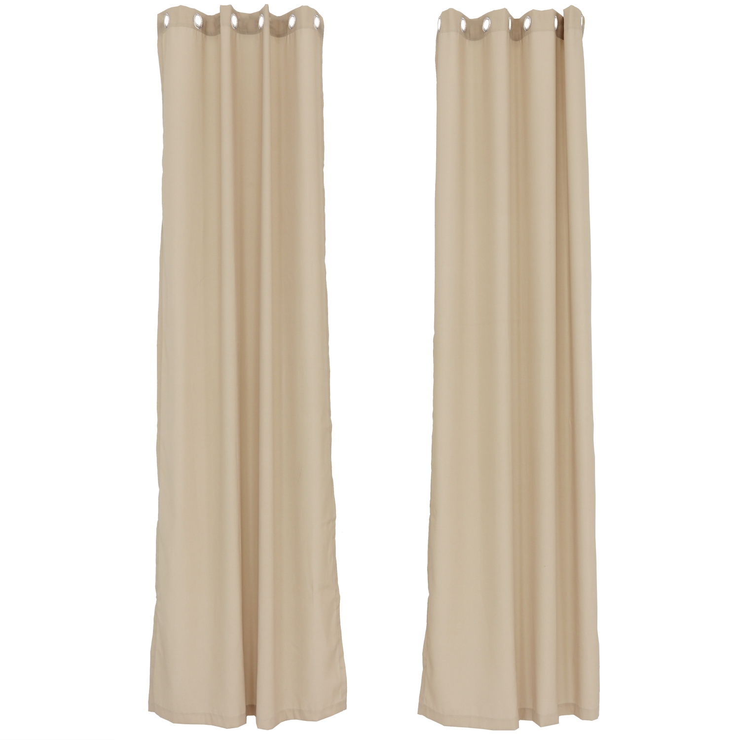 Sunnydaze Indoor/Outdoor Curtain Panel - Beige - 52 in x 120 in - Set of 2