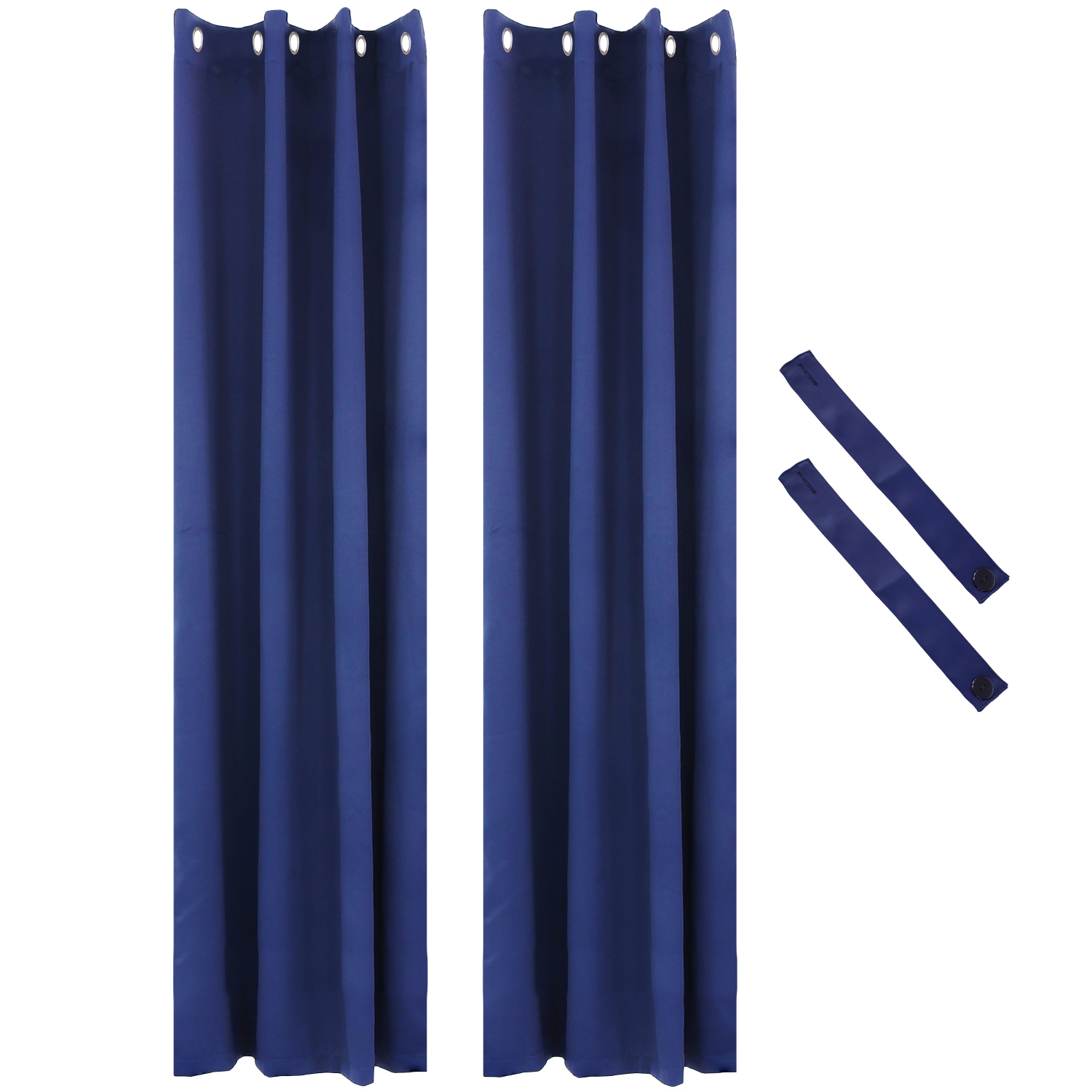 Sunnydaze Outdoor Blackout Curtain Panel - Blue - 52 in x 96 in - Set of 2