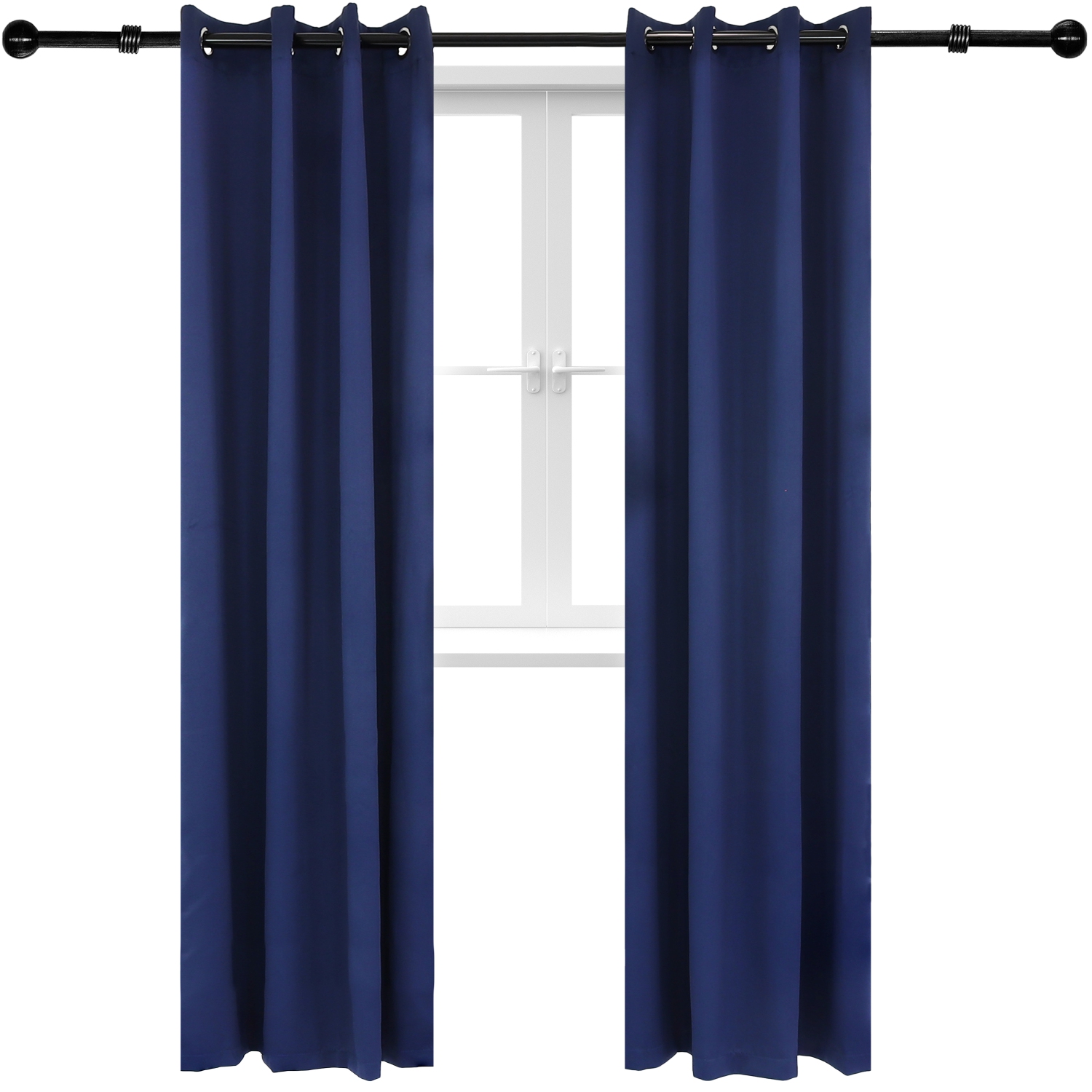Sunnydaze Outdoor Blackout Curtain Panel - Blue - 52 in x 96 in - Set of 2