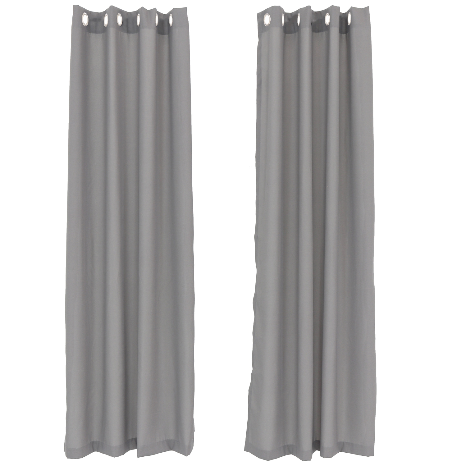 2 panneaux de rideaux intérieurs et extérieurs avec dessus à œillet - 52 x 84 po - gris
