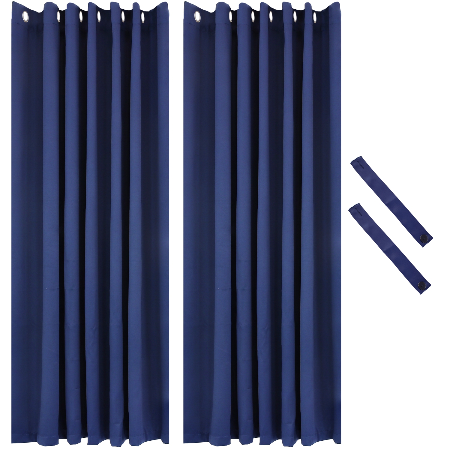 Sunnydaze Outdoor Blackout Curtain Panel - Blue - 100 in x 84 in - Set of 2