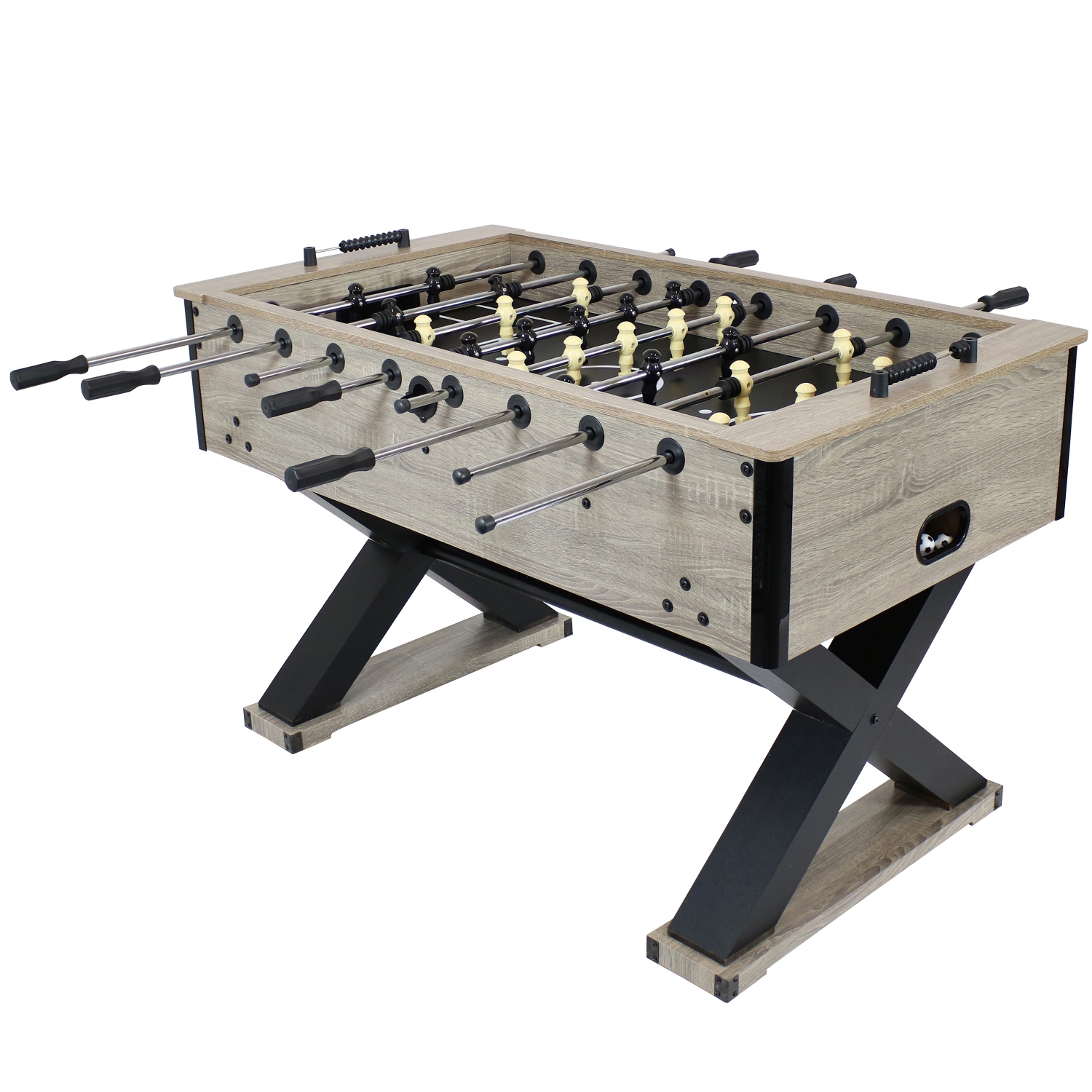 Sunnydaze Delano 54.5 in Foosball Table with Distressed Wood Look