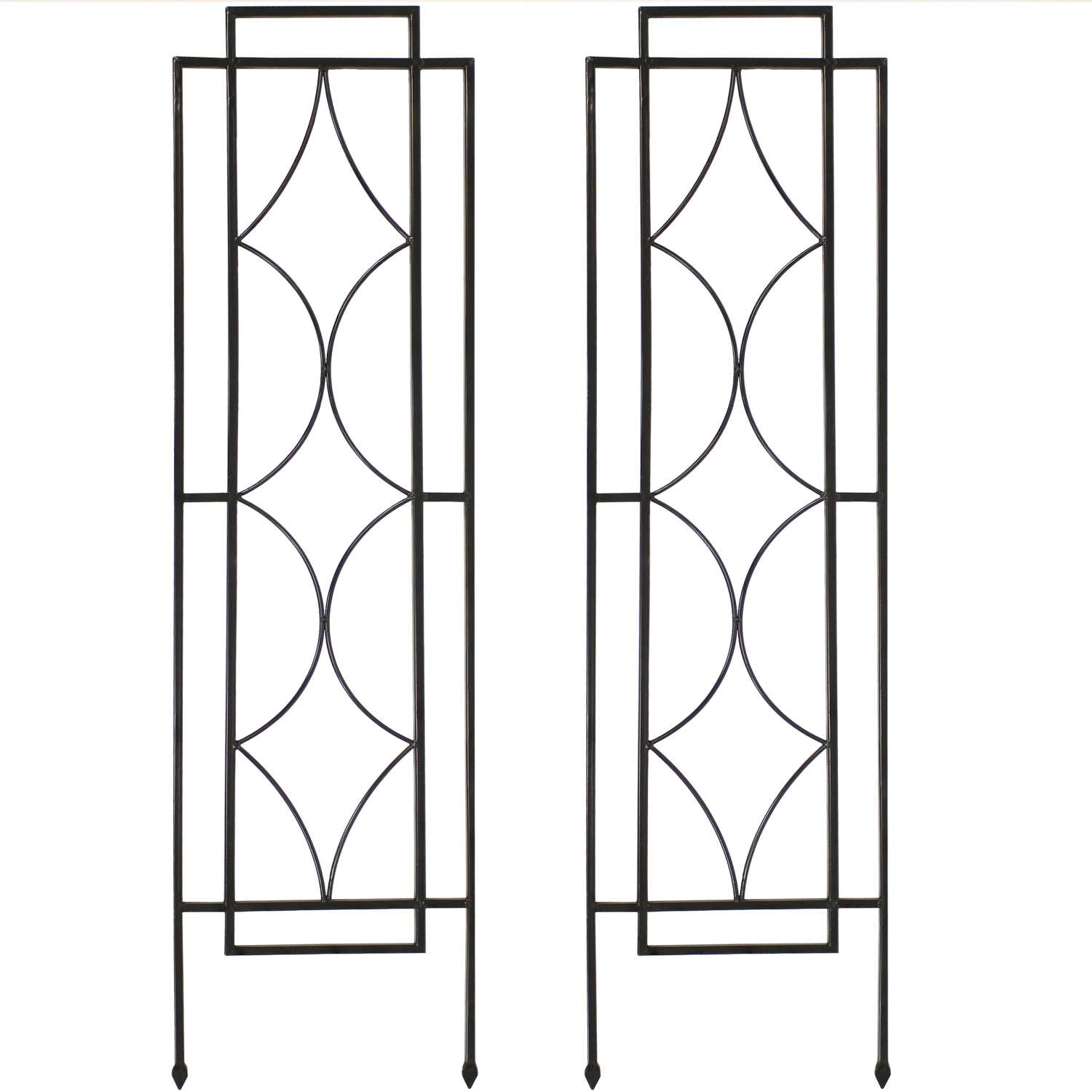 Sunnydaze Steel Chic Diamonds Garden Trellis - Set of 2 - 48 in
