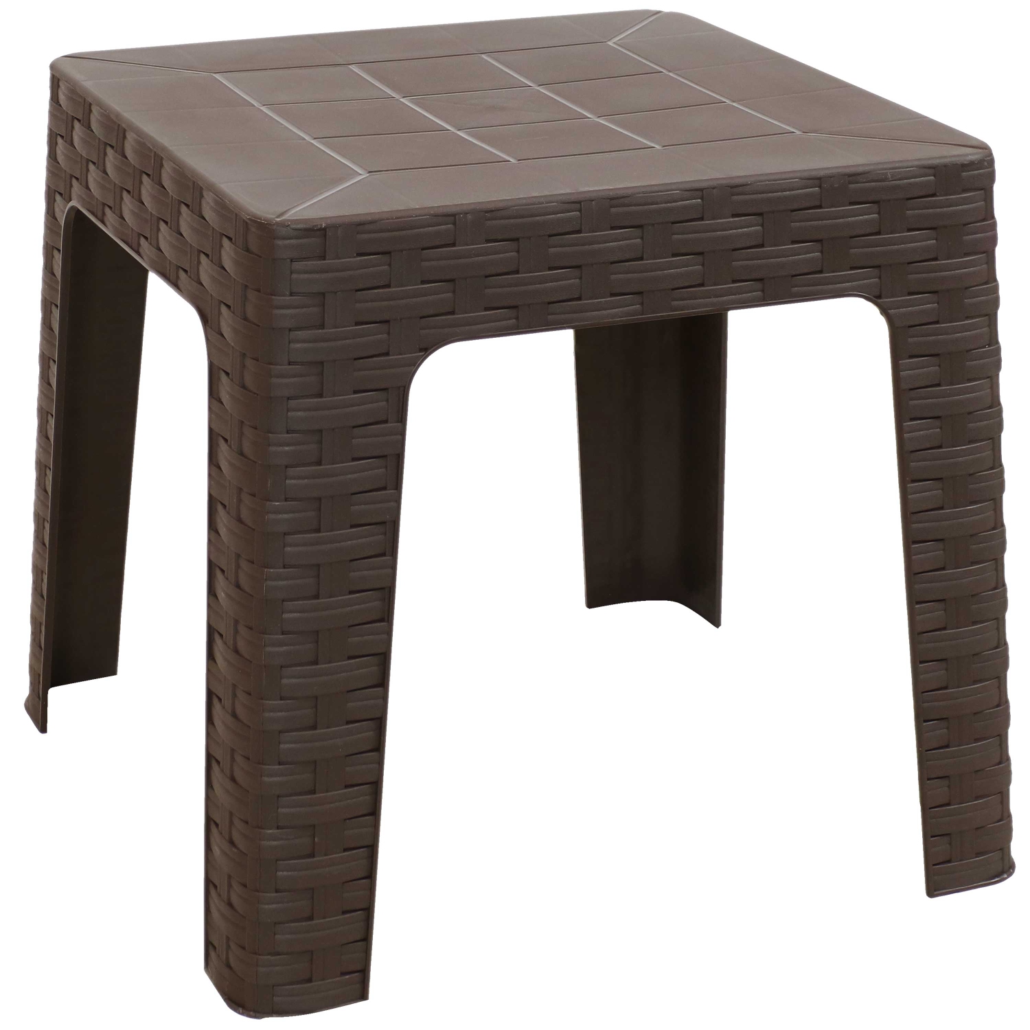 Sunnydaze 18.5 in Plastic Square Patio Side Table - Brown