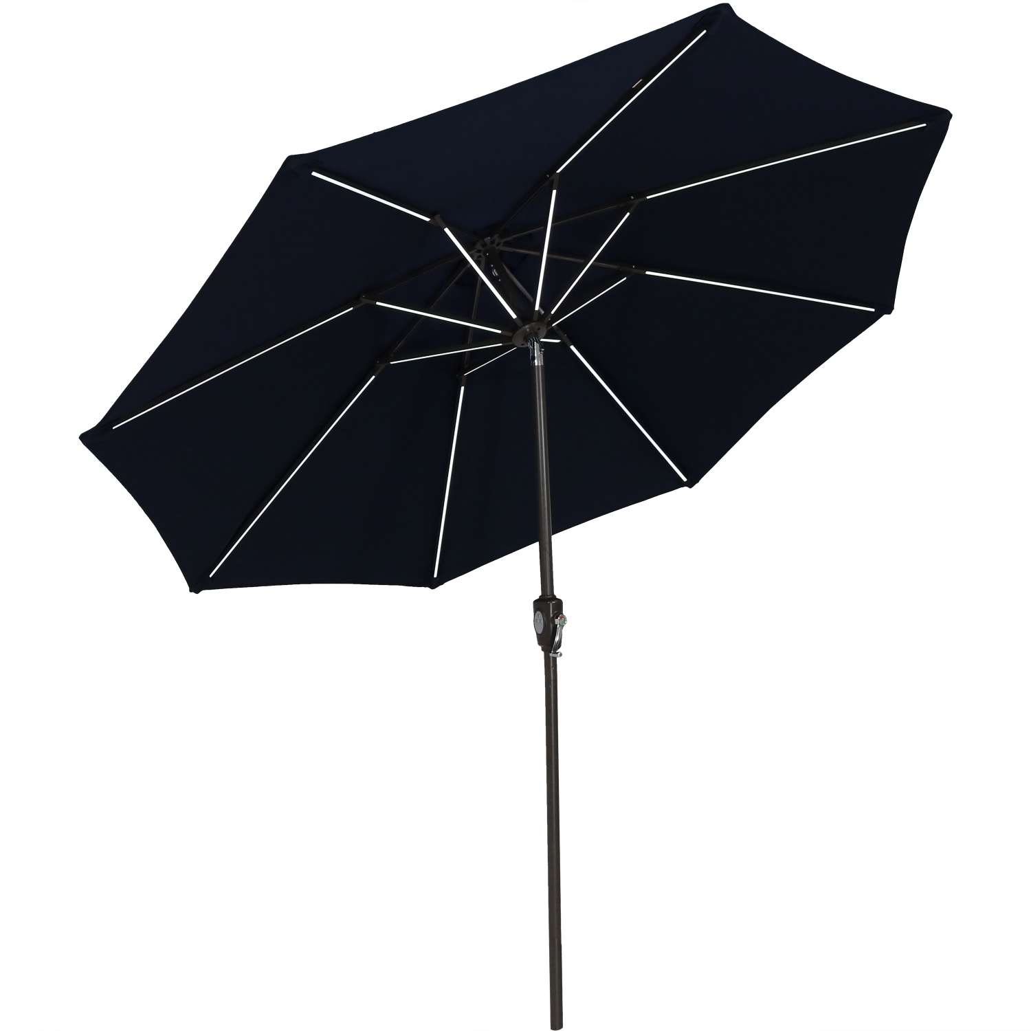 Sunnydaze 9 ft Solar Sunbrella Patio Umbrella with Tilt - Navy Blue